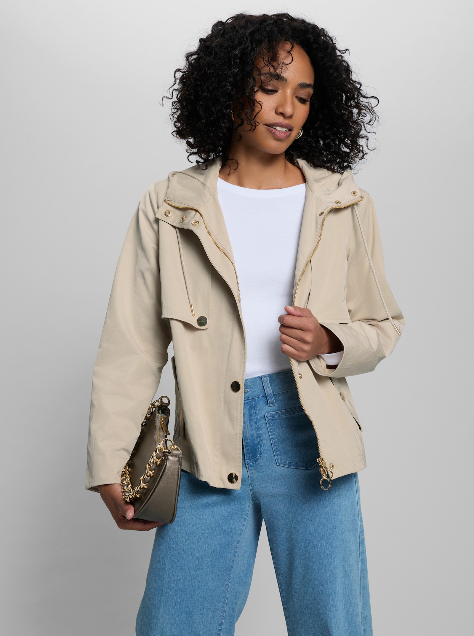 heine Outdoorjacke mit leichtem Glanz - sand