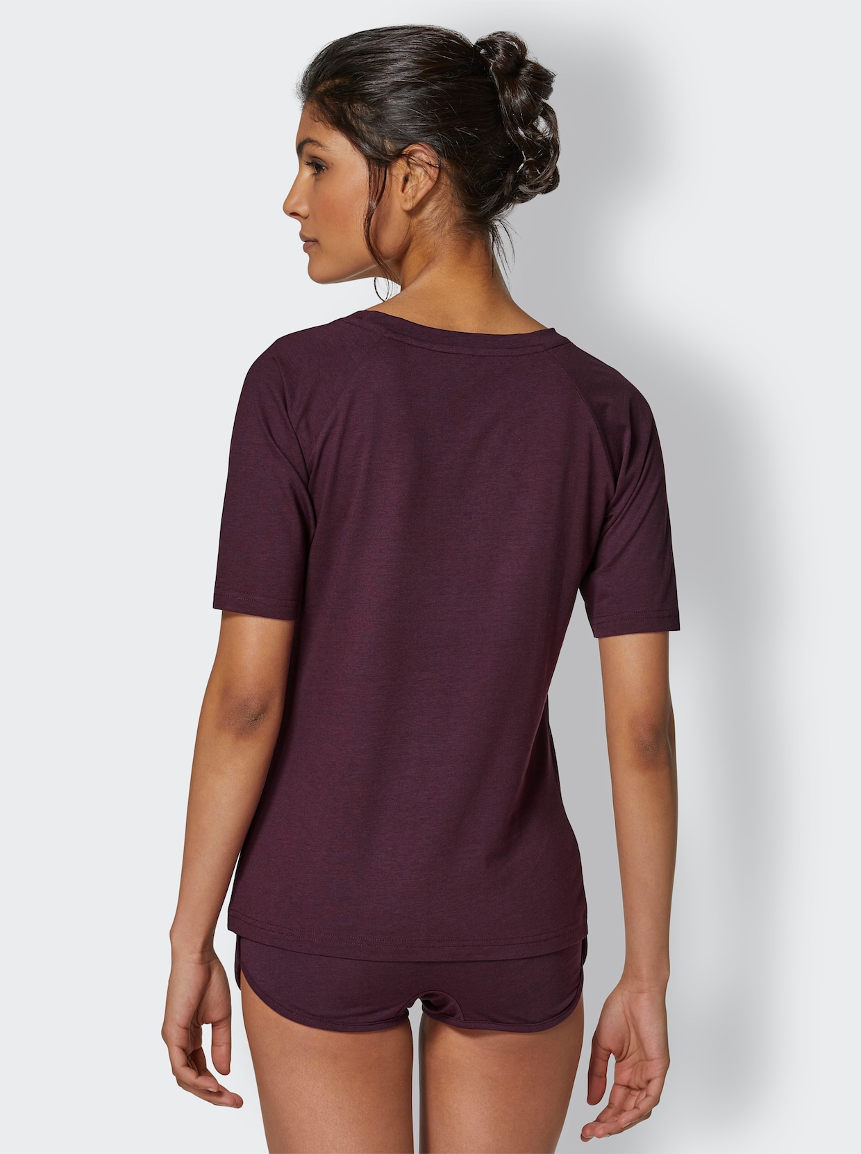 wäschepur Shirt - burgund-meliert