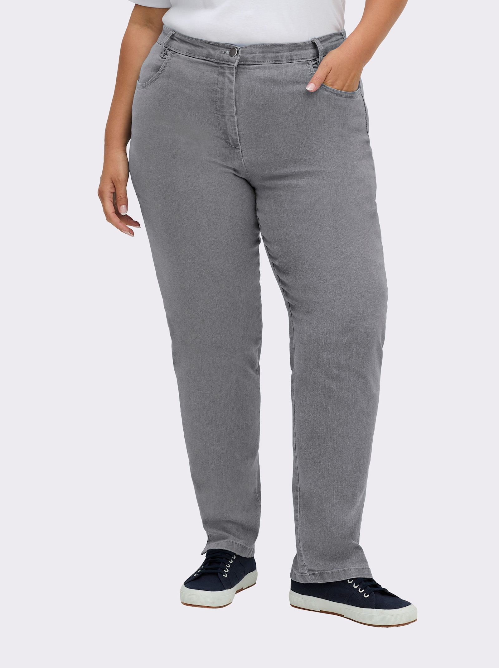 Jeans mit Stretch-Anteil - grey-denim