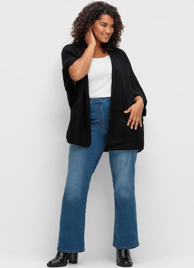 Strickjacke in Oversize-Form - schwarz