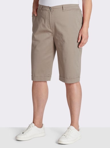 Jeansbermudas mit Dehnbund hinten - sesam