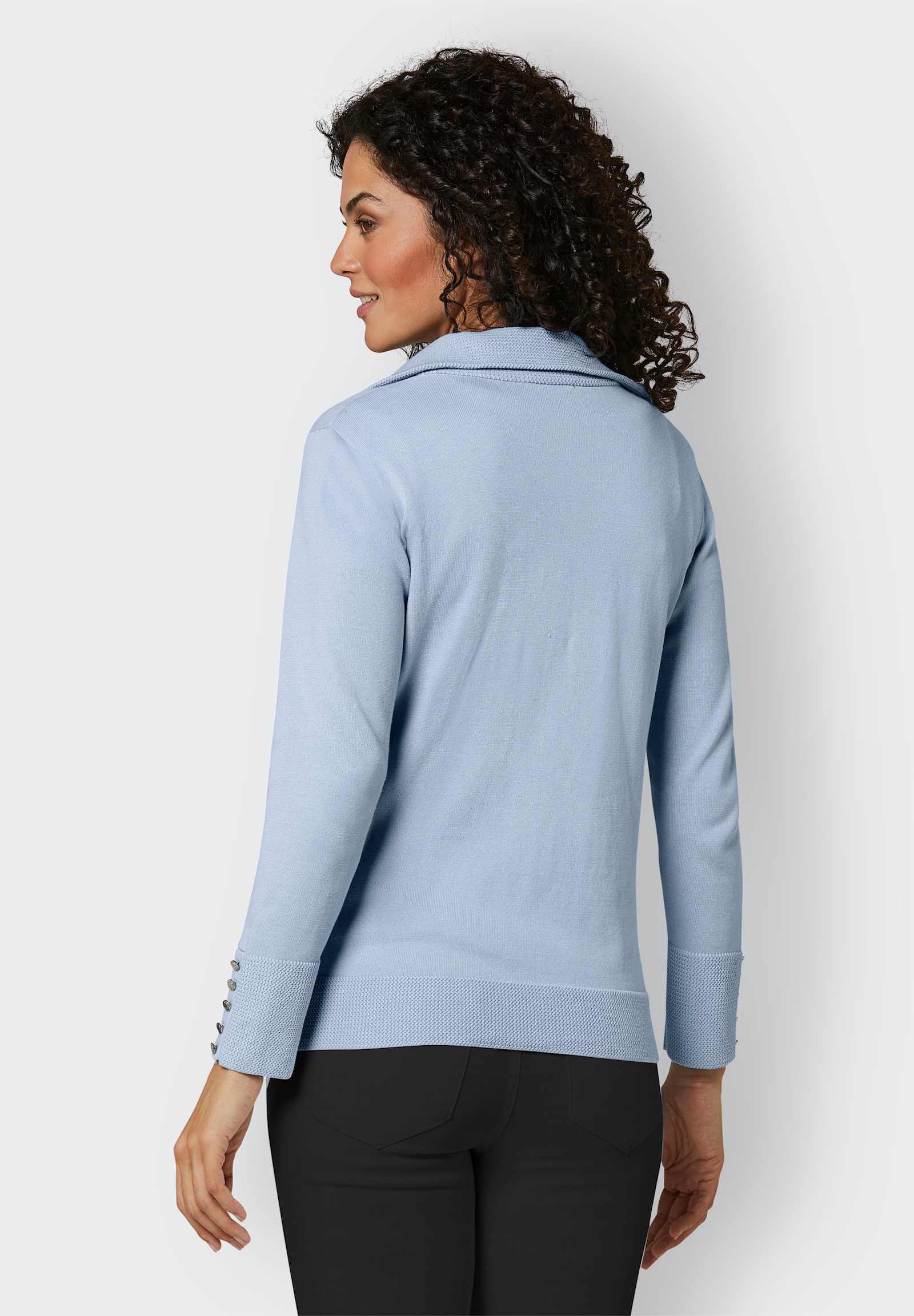 CREATION L PREMIUM Vest van gemerceriseerd katoen - ijsblauw