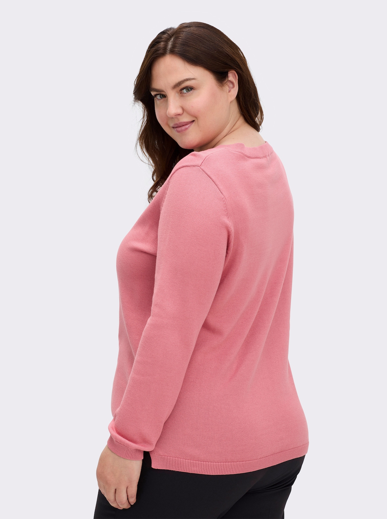 V-Ausschnitt-Pullover mit Biesen vorne - erika