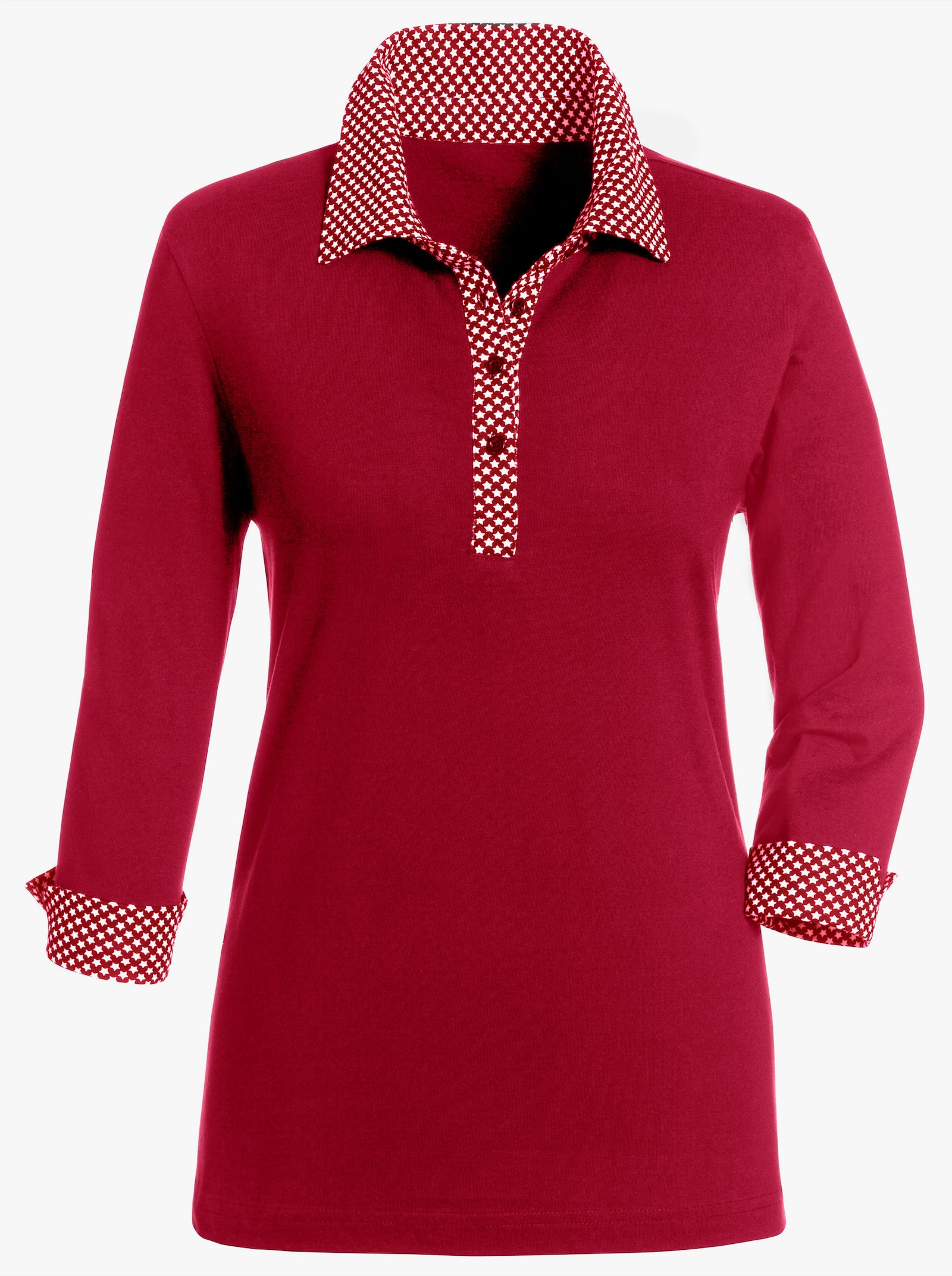 Poloshirt met contrasterende accenten - rood