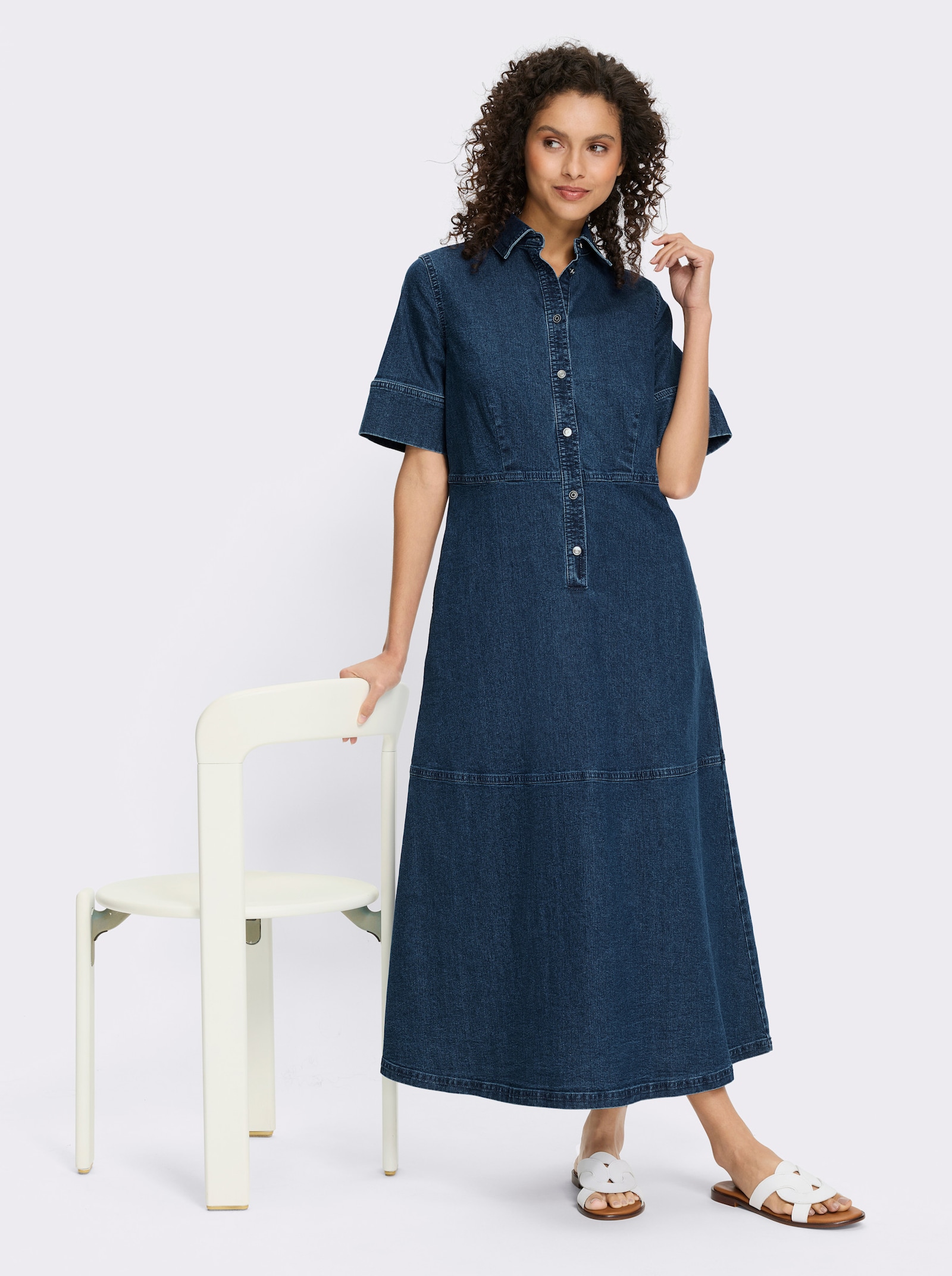 heine Jeanskleid mit Knopfleiste - blue-stone-washed