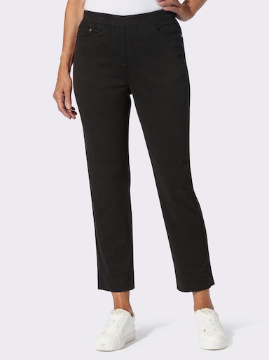 7/8-Jeans mit Jersey-Bund in softer Qualität - schwarz