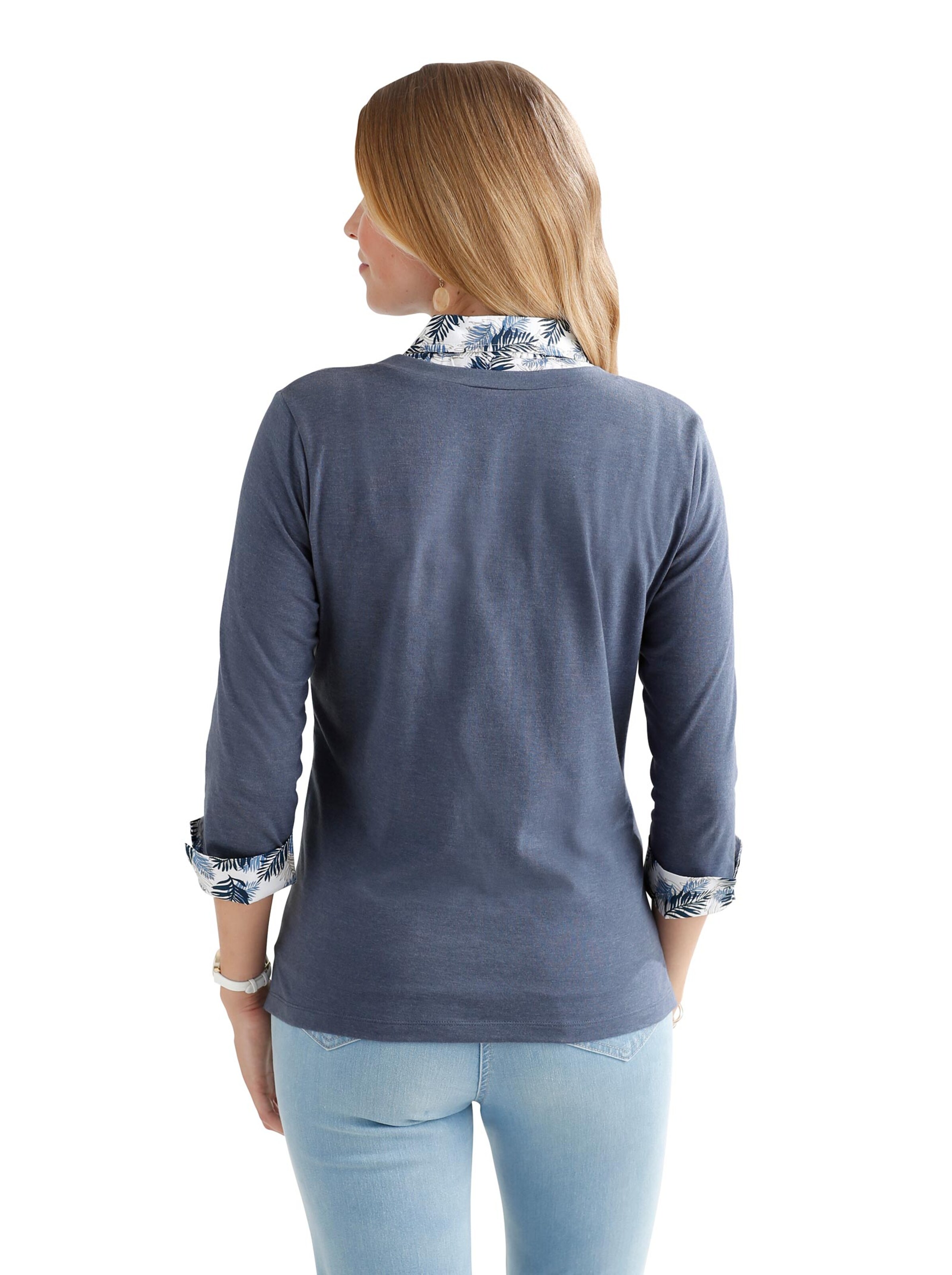 Shirt - rauchblau-meliert