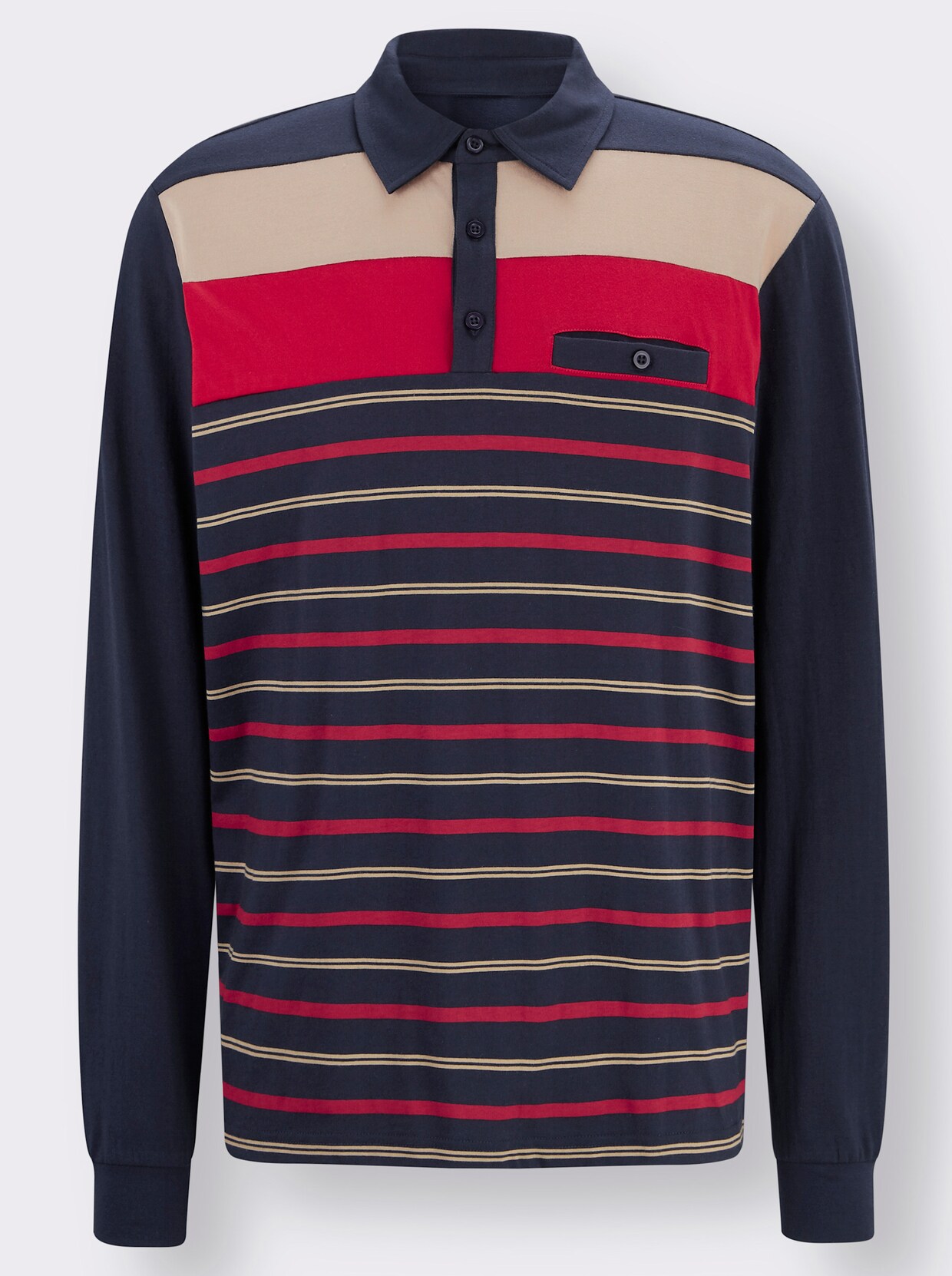 Poloshirt - marine gedessineerd