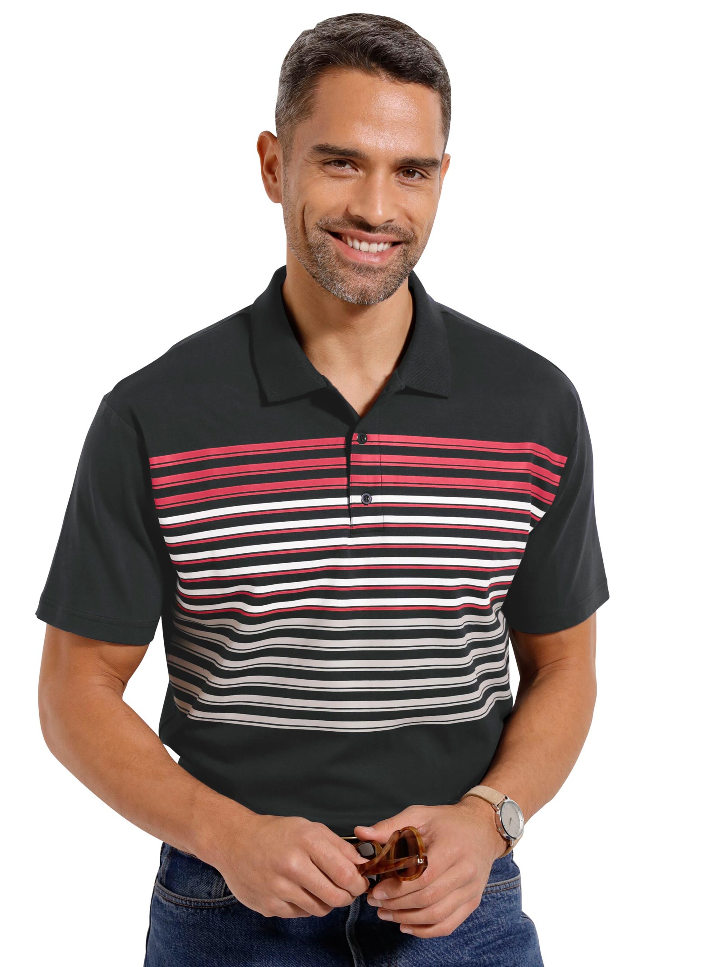 Poloshirt - schwarz-rot