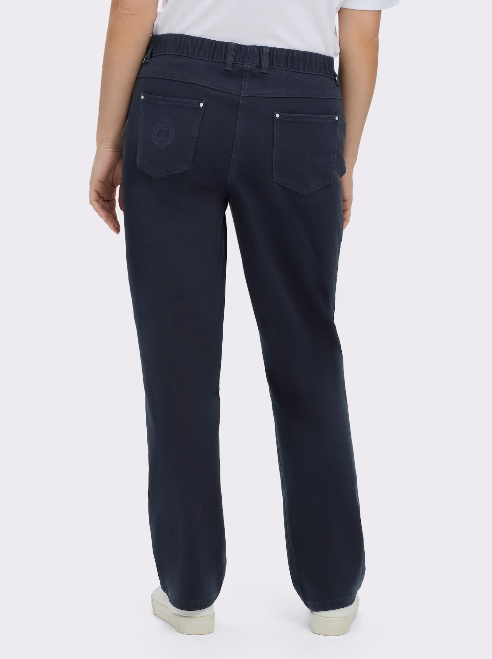 5-Pocket-Jeans mit innenliegendem Dehnbund - marine