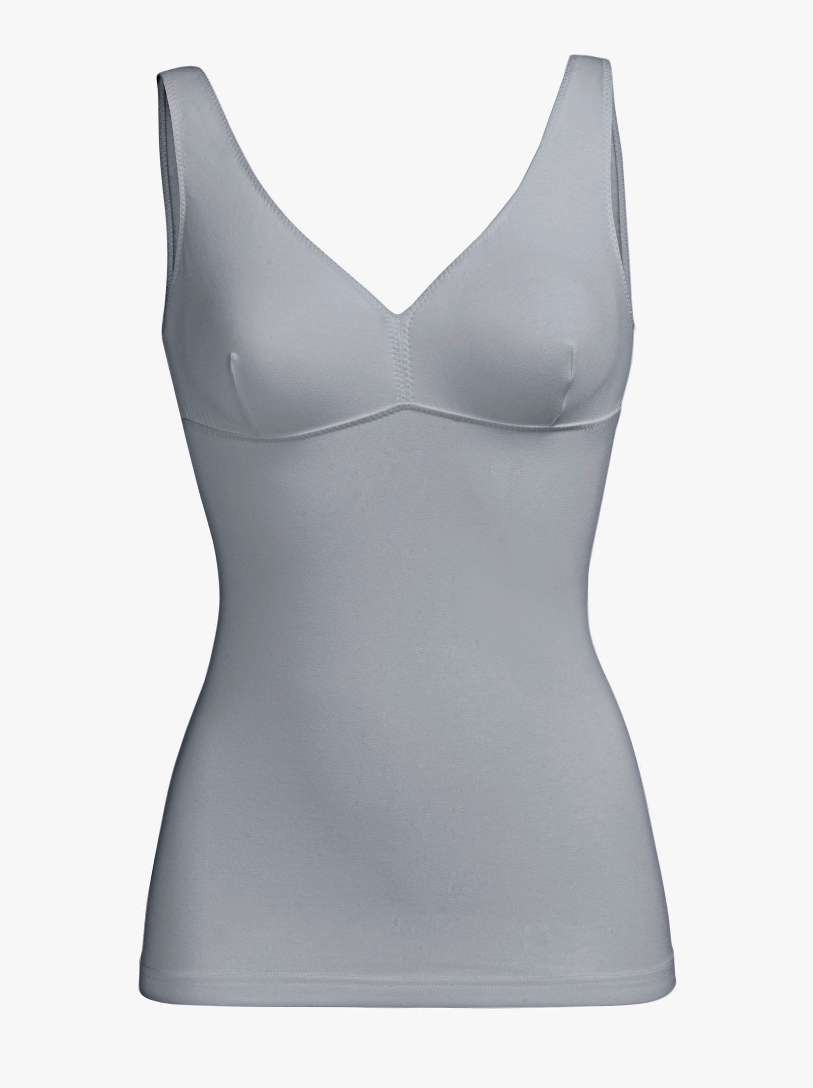 wäschepur Podprsenkové tílko s elastickým podprsním pásem - šedá-melír