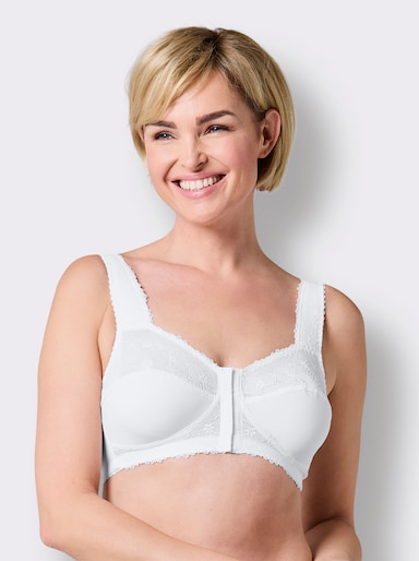 wäschepur Vorderverschluss-BH ohne Bügel - weiß