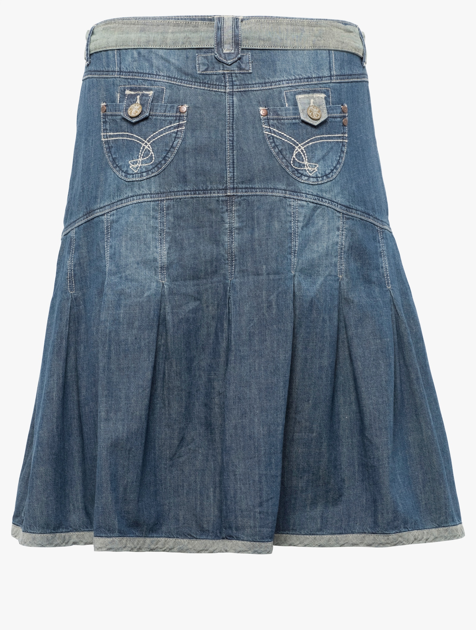 sheego by Joe Browns Jeansrock mit Falten, in A-Linie - blue denim