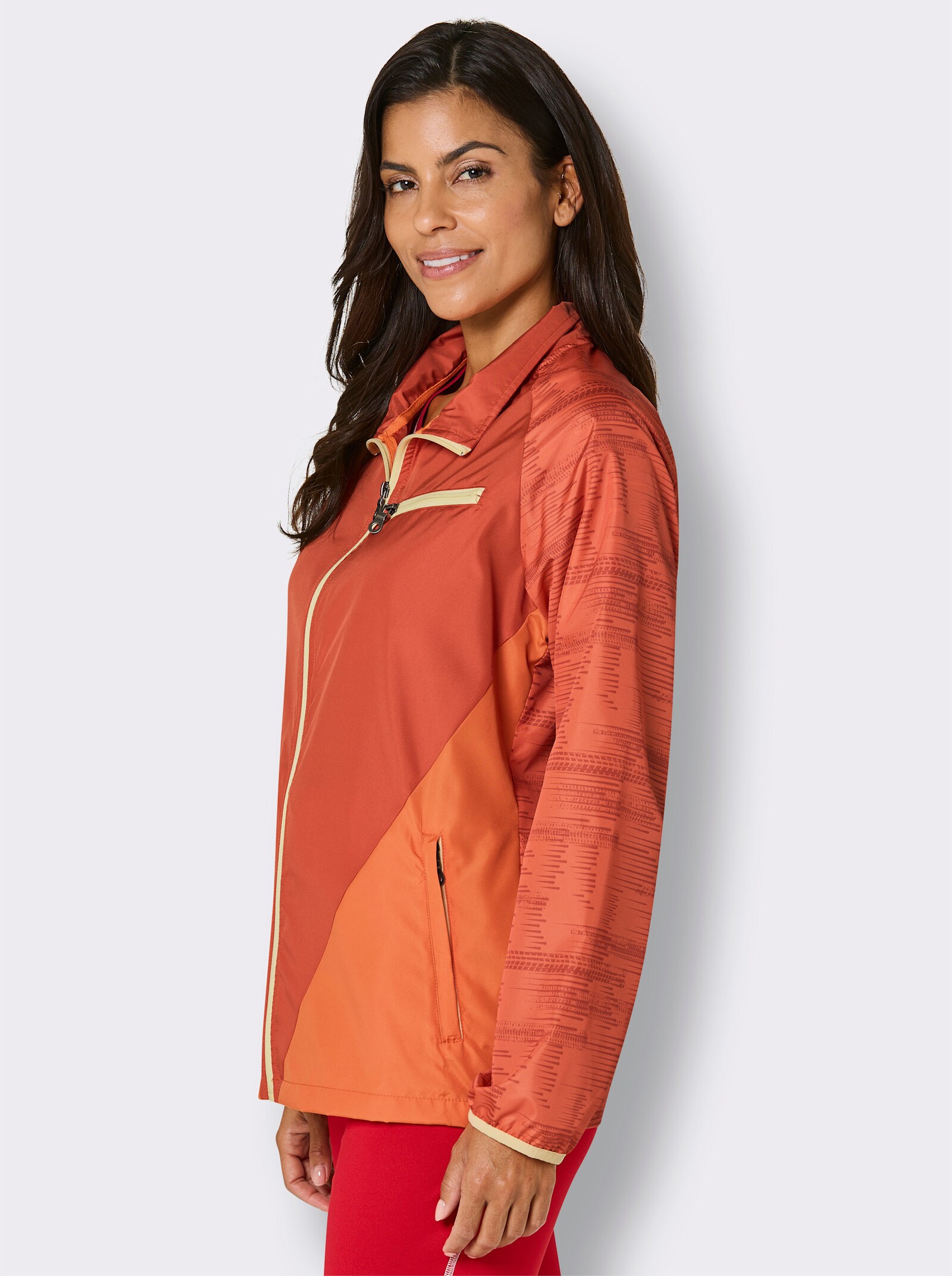 Funktionsjacke mit Reißverschluss-Brusttasche - orange