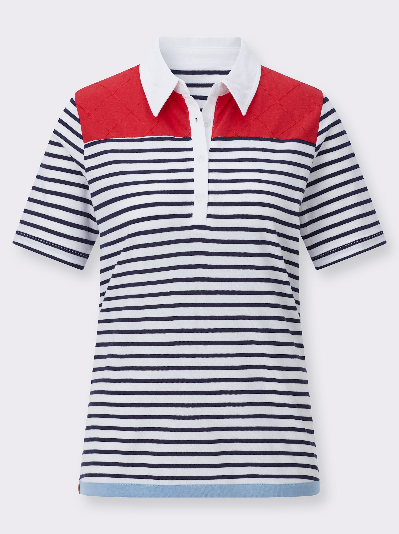 Poloshirt im Mustermix - marine-weiß-geringelt