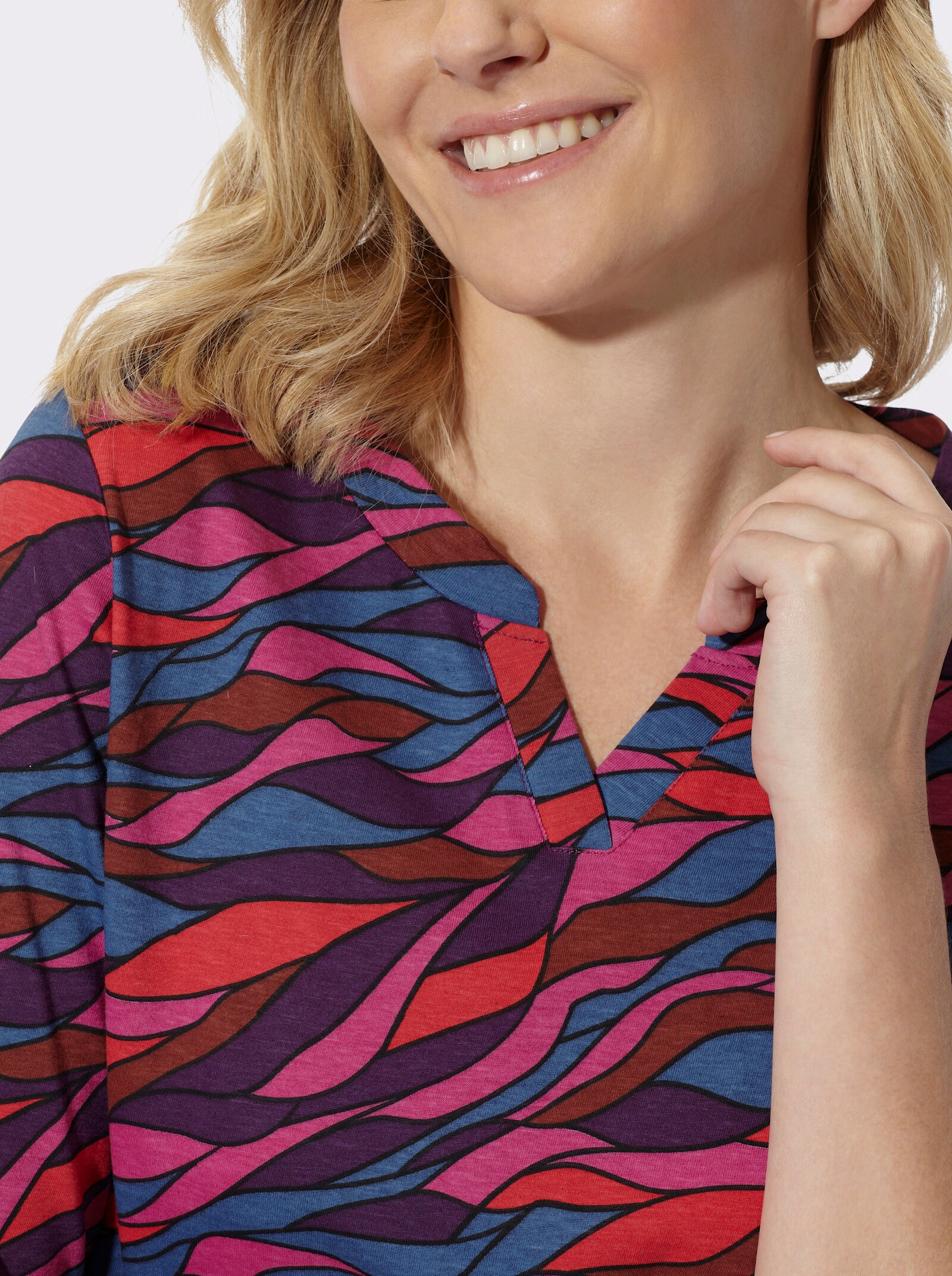 3/4-Arm-Shirt mit Allover-Print - traube-erika-bedruckt