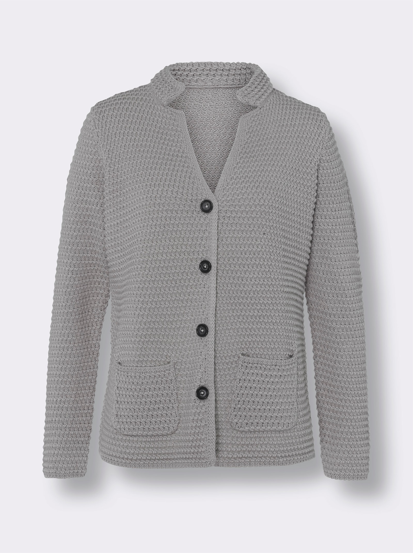 Vest in grofgebreide look - steengrijs