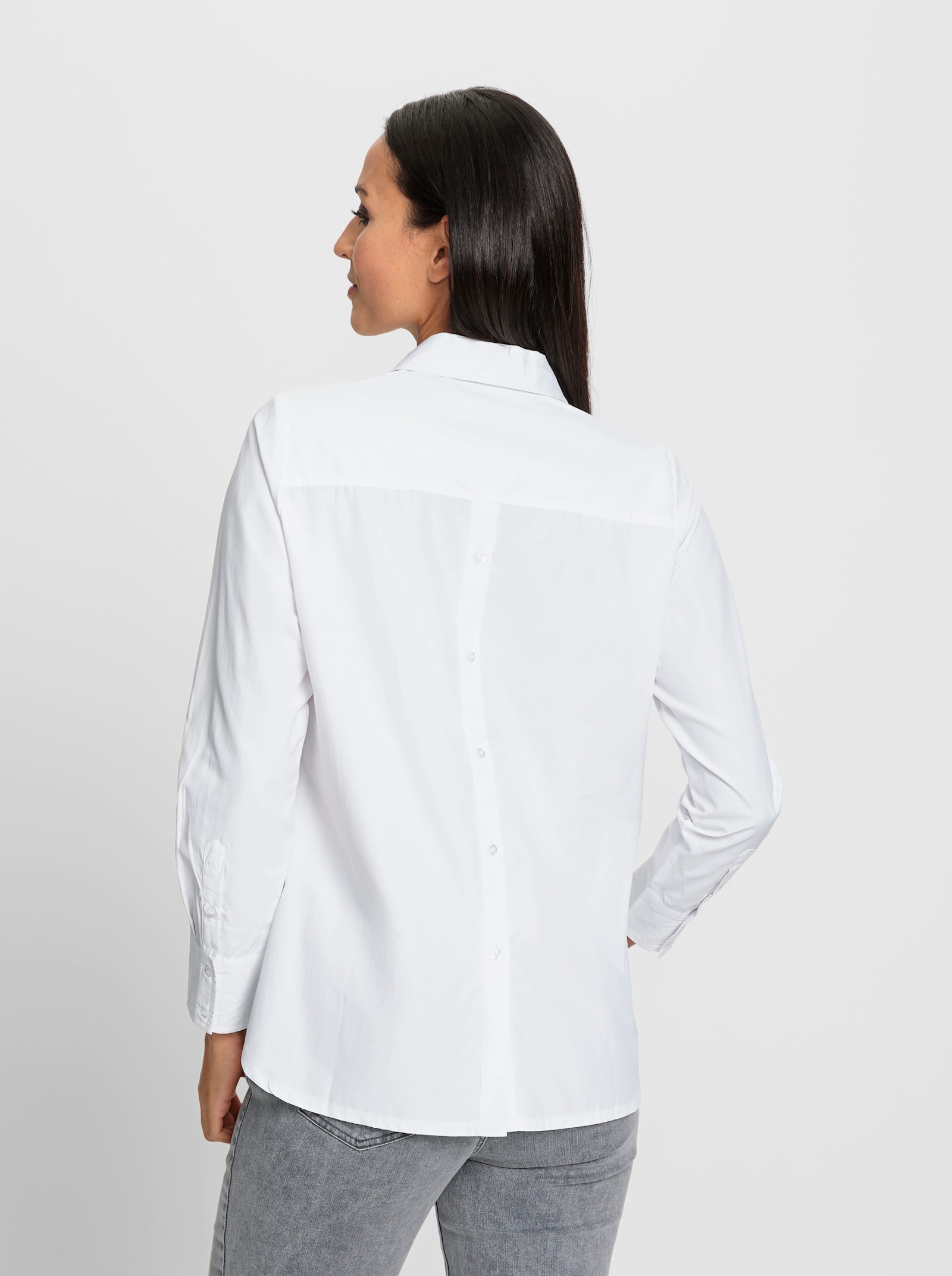 heine Klassische Bluse im Baumwoll-Mix - weiß