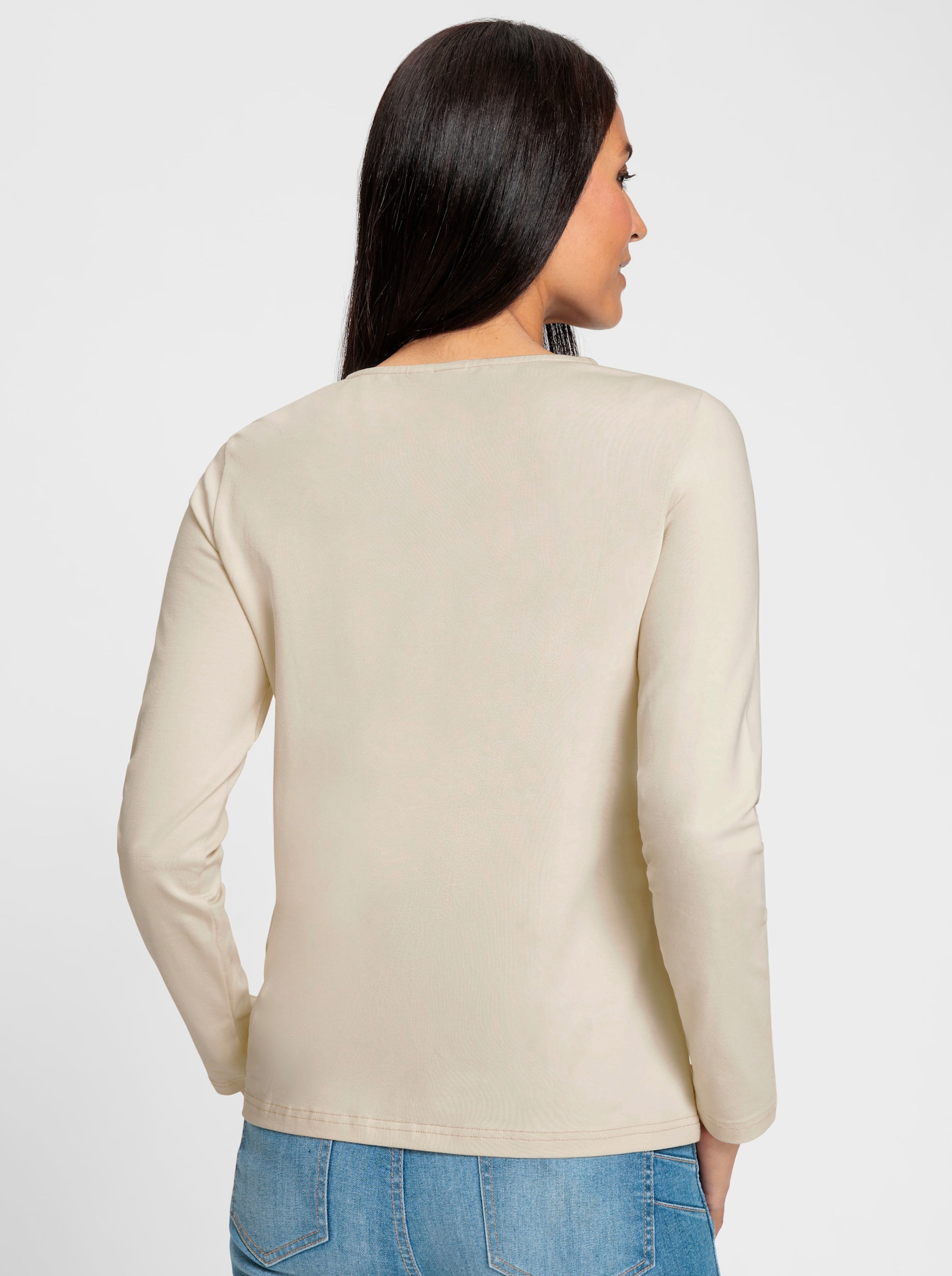 heine T-shirt à manches longues avec imprimé feuille - couleur ivoire