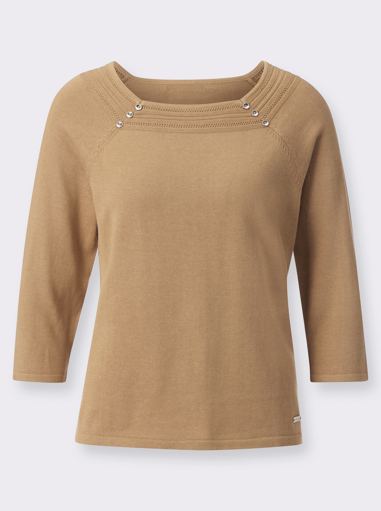 Pullover met 3/4-mouwen - camel
