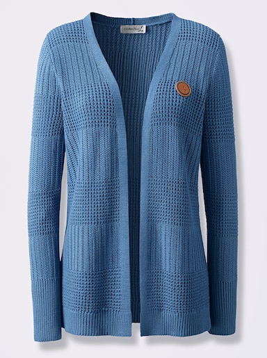 Strickjacke - mittelblau