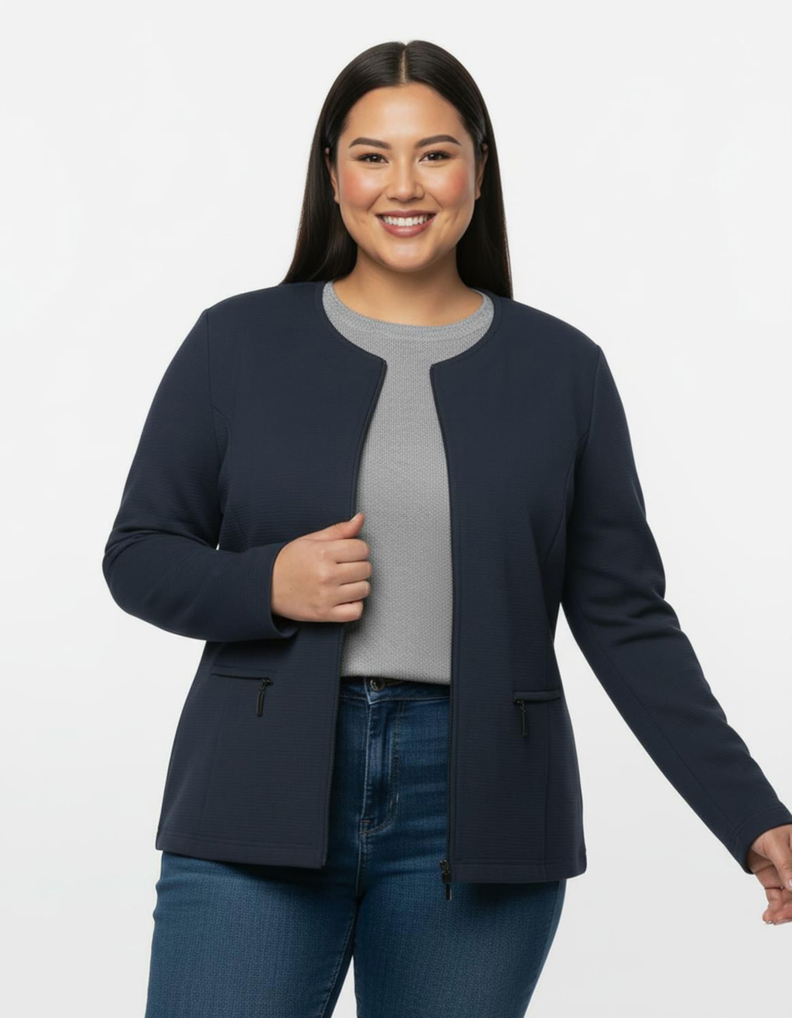 Shirtblazer in Ripp-Optik - marine