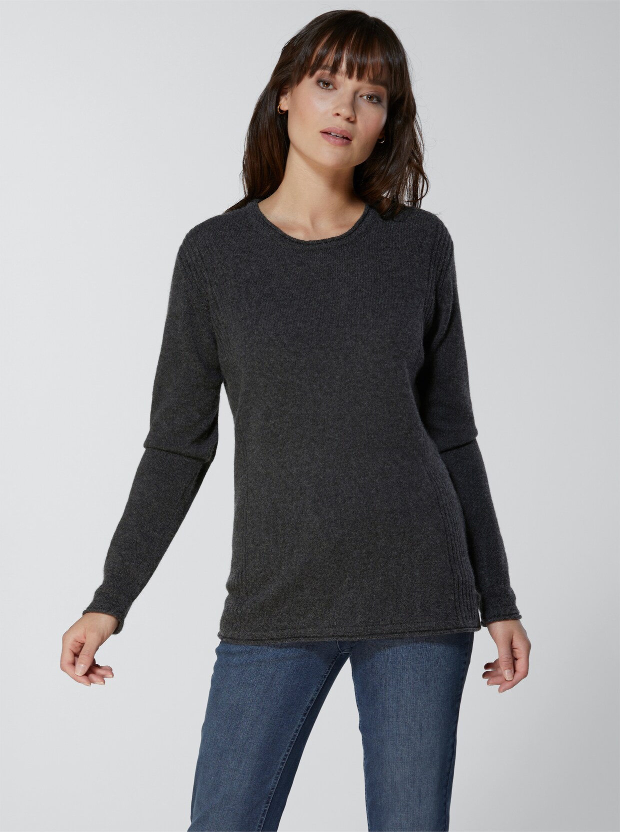 CREATION L PREMIUM Pull cachemire - anthracite chiné