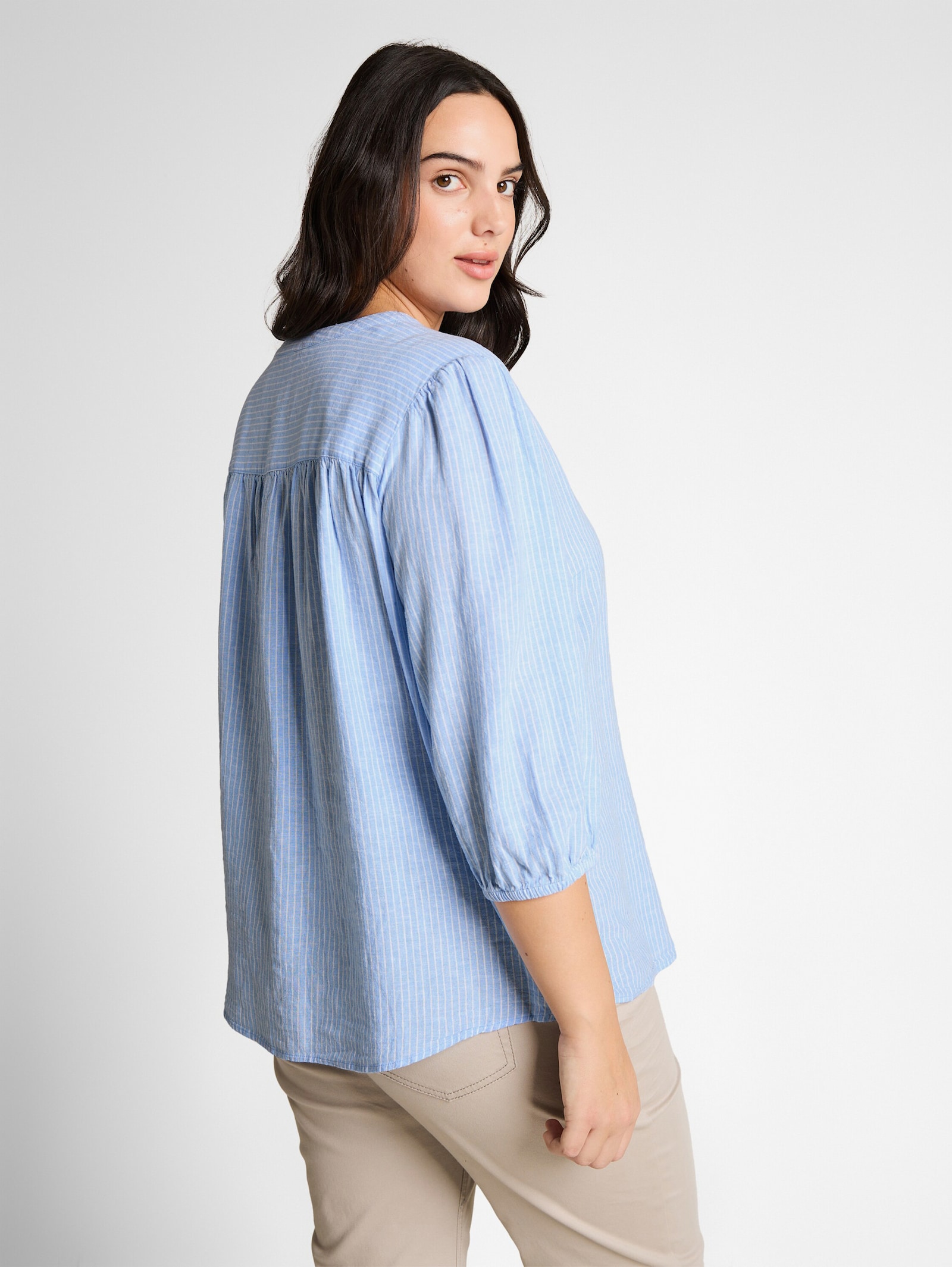 TOM TAILOR PLUS Schluppenbluse - fjord blue irregular stripe