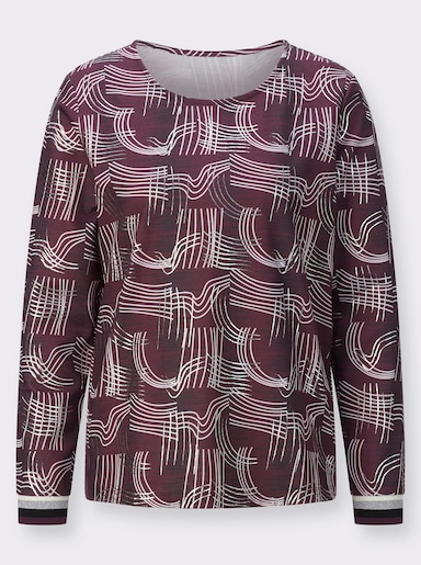 Shirt - burgund-ecru-gemustert