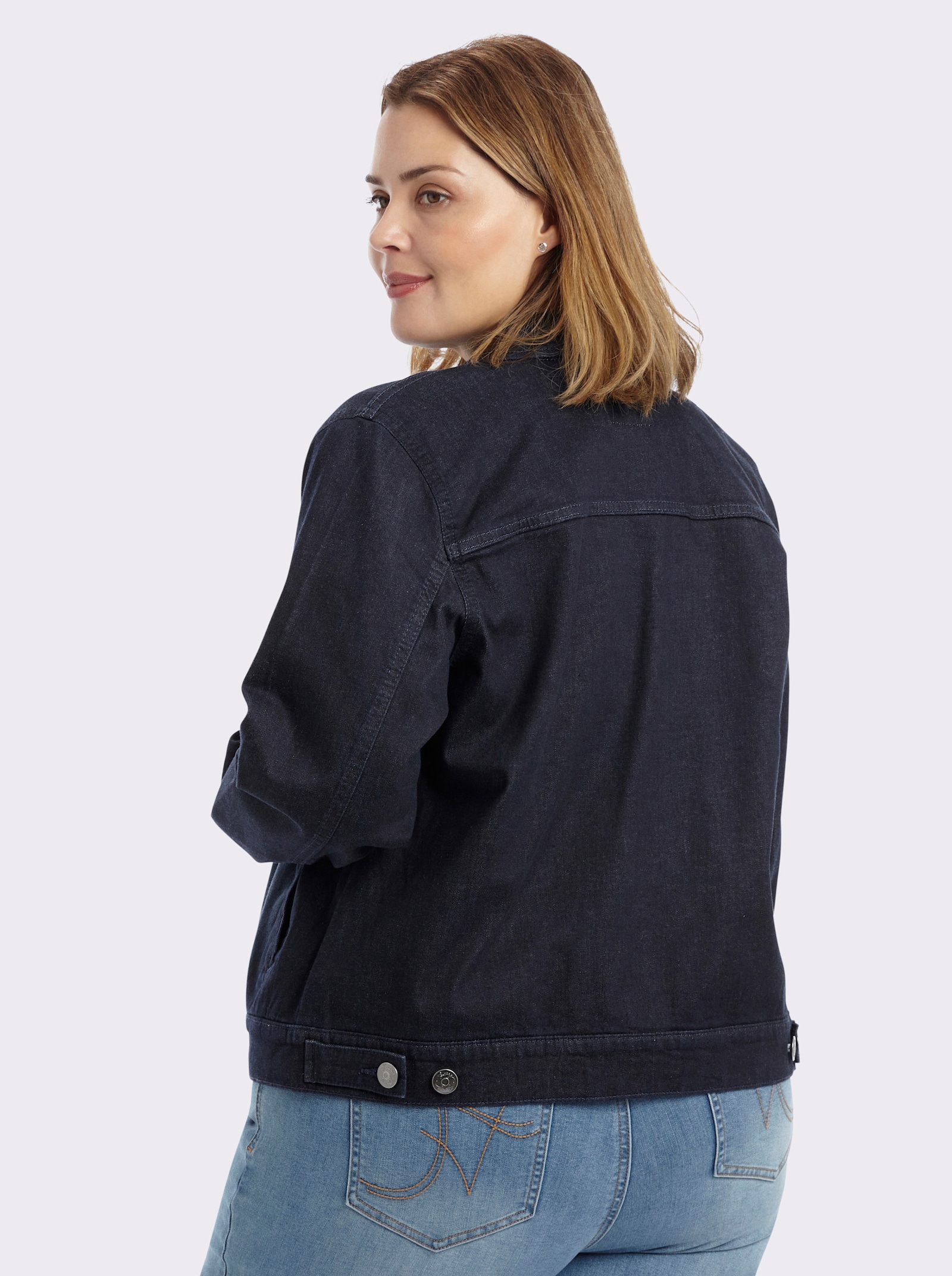 sheego Jeansjacke in Blousonform - dark blue