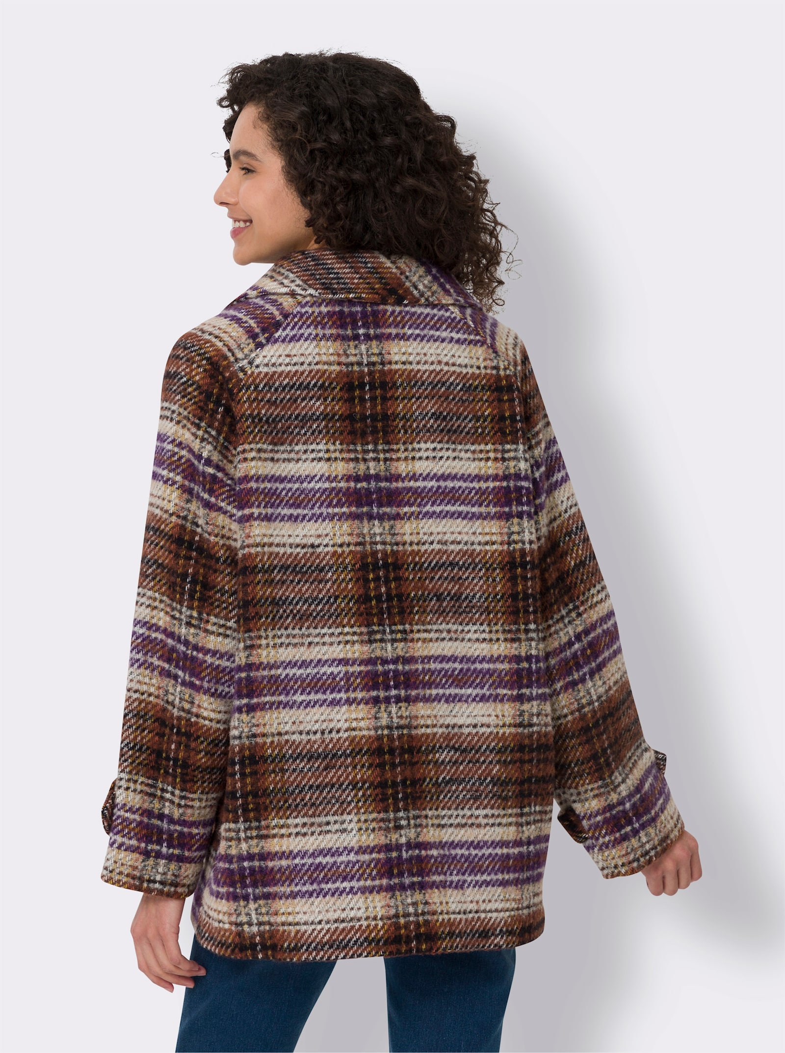 heine Jack met structuurpatroon, wolgehalte - roodbruin/oker gemêleerd