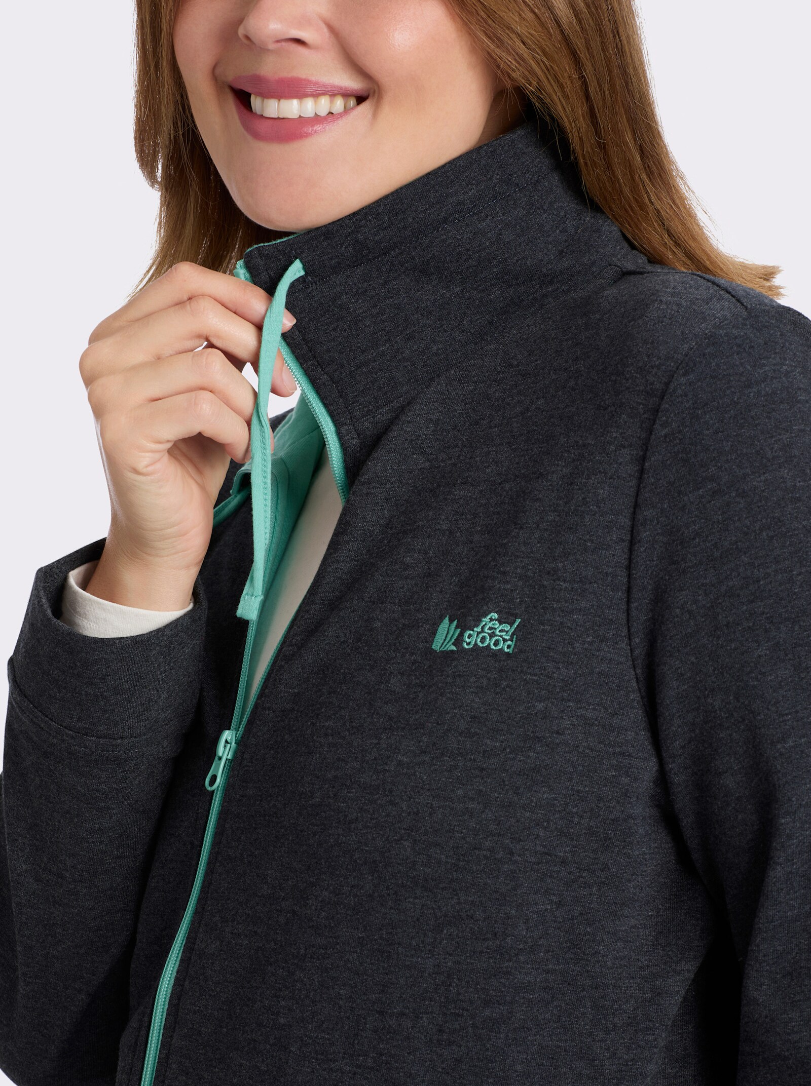 feel good Jacke - marine-meliert