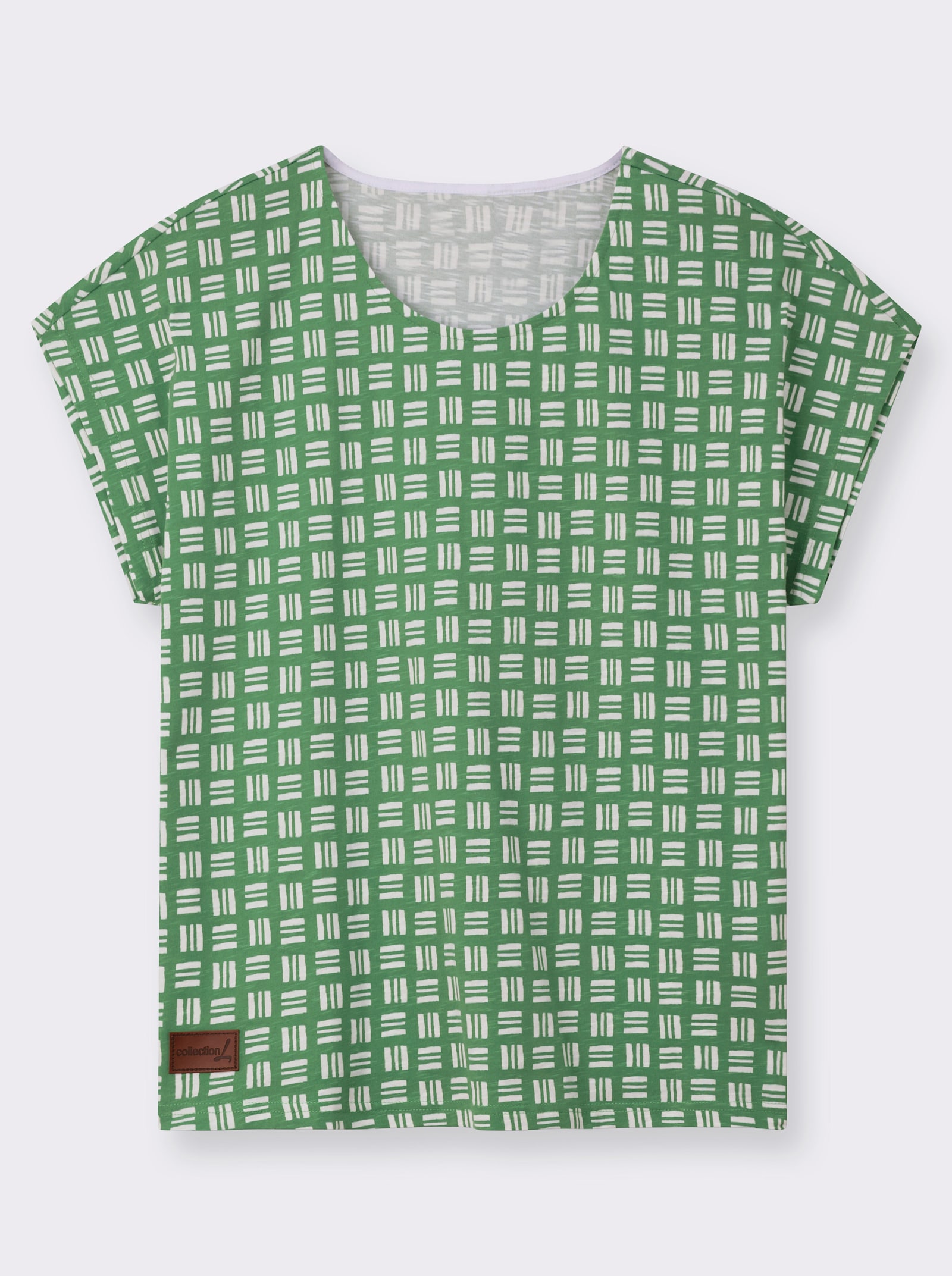 Print-Shirt aus reiner Baumwolle - apfel-ecru-bedruckt