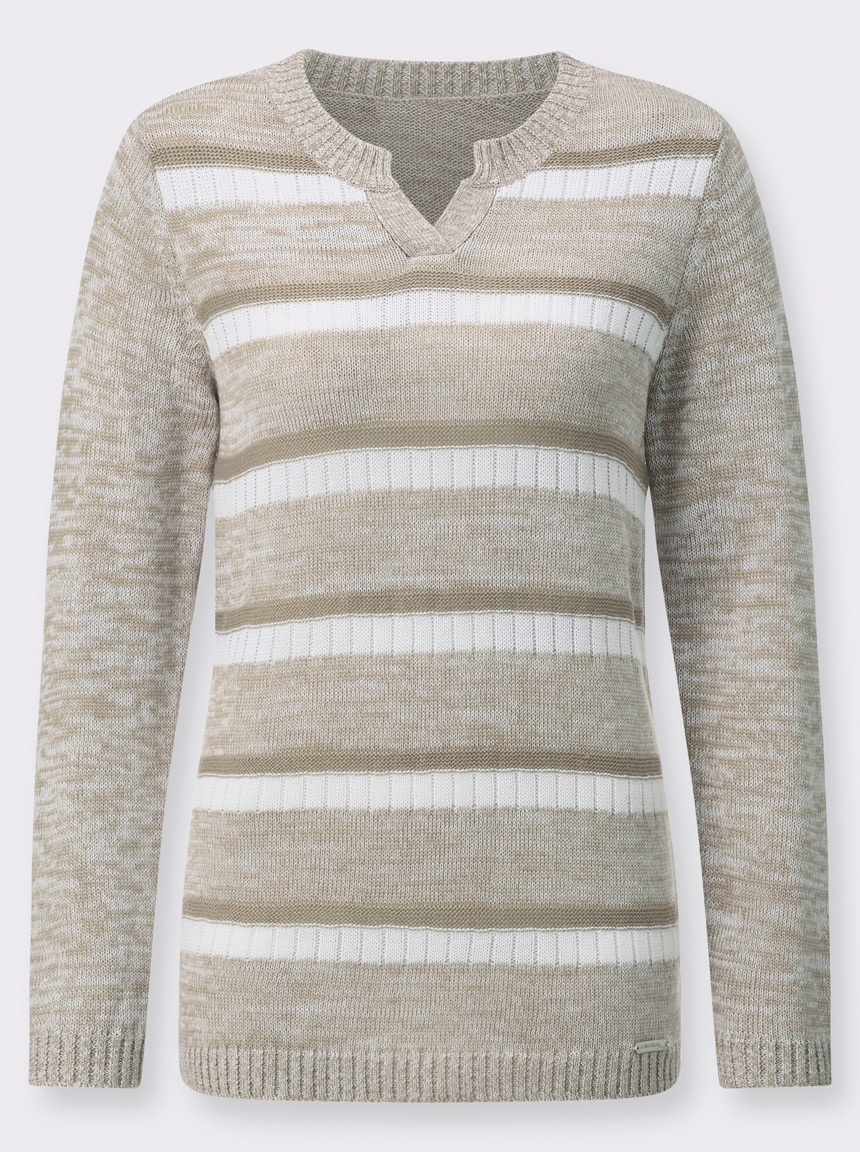 Pullover met lange mouwen - sesam/wit gedessineerd