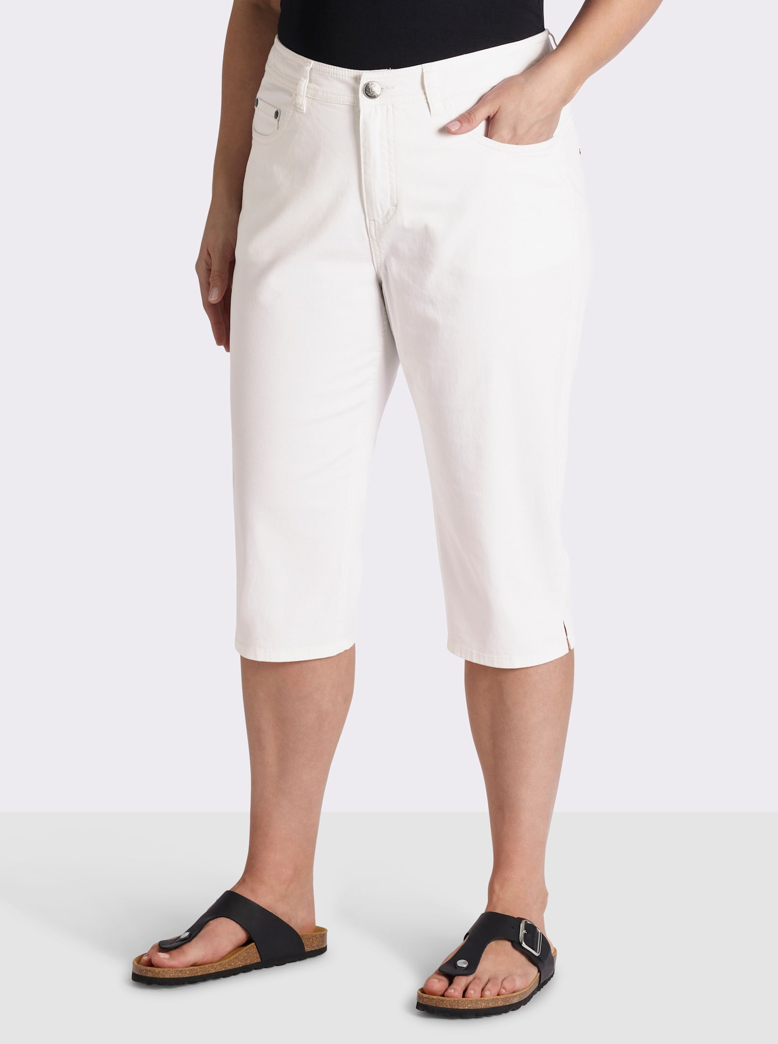 sheego Caprihose aus Twill - ecru