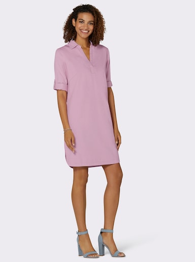 Jeanskleid in Schlupfform - rosé