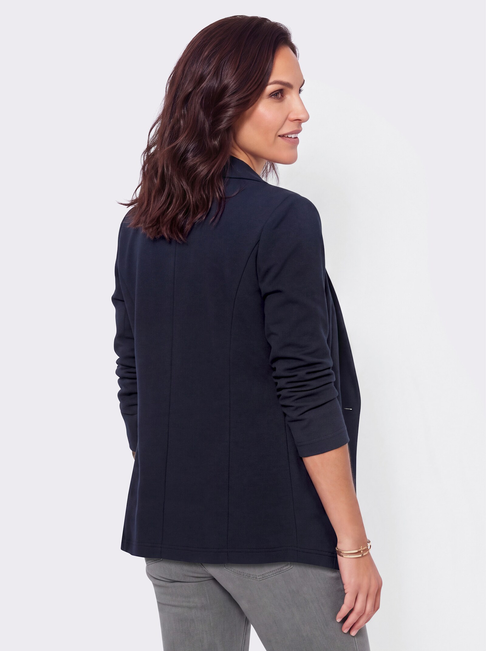 Jerseyblazer in Interlock-Qualität - marine
