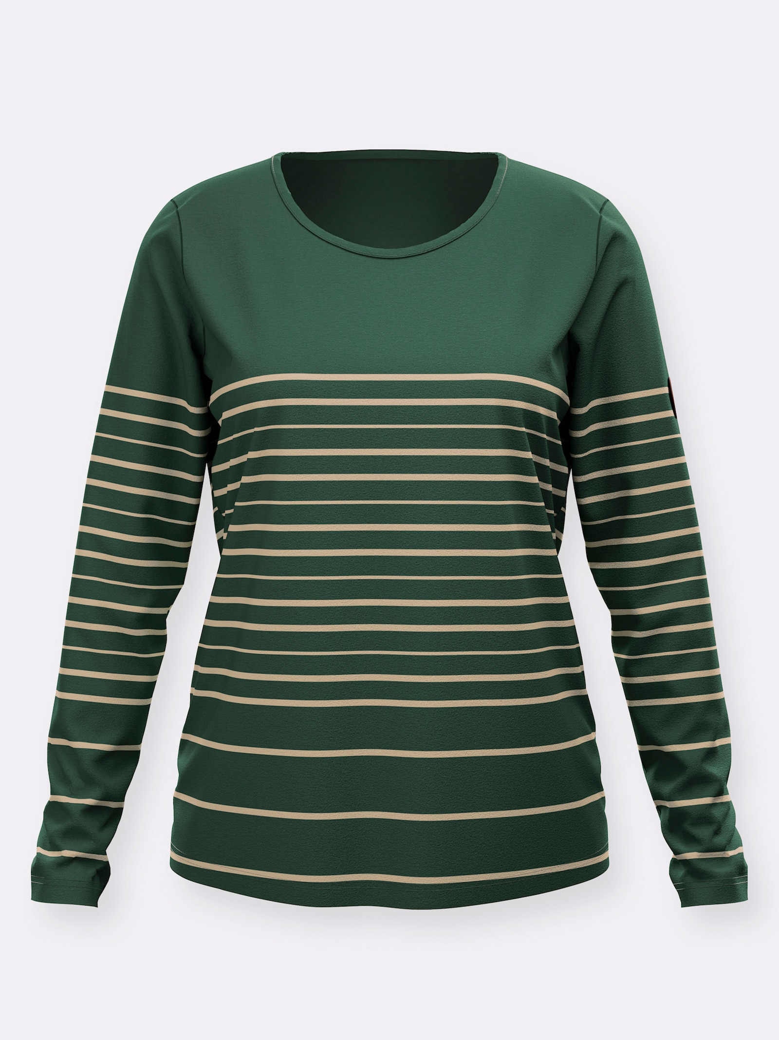 Langarmshirt mit Ringelmuster - moos-sand-geringelt