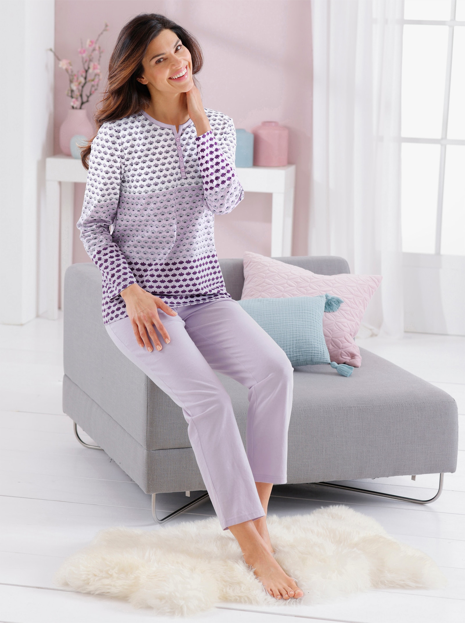 wäschepur Pyjama met kleurverloop - ecru/lila