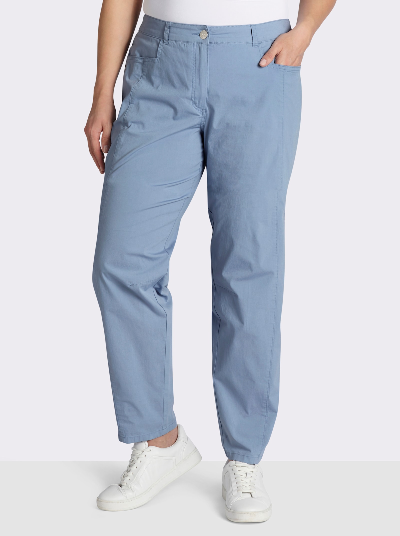 sheego Hose im Barrel-Leg-Schnitt, mit Teilungsnähten - bleu