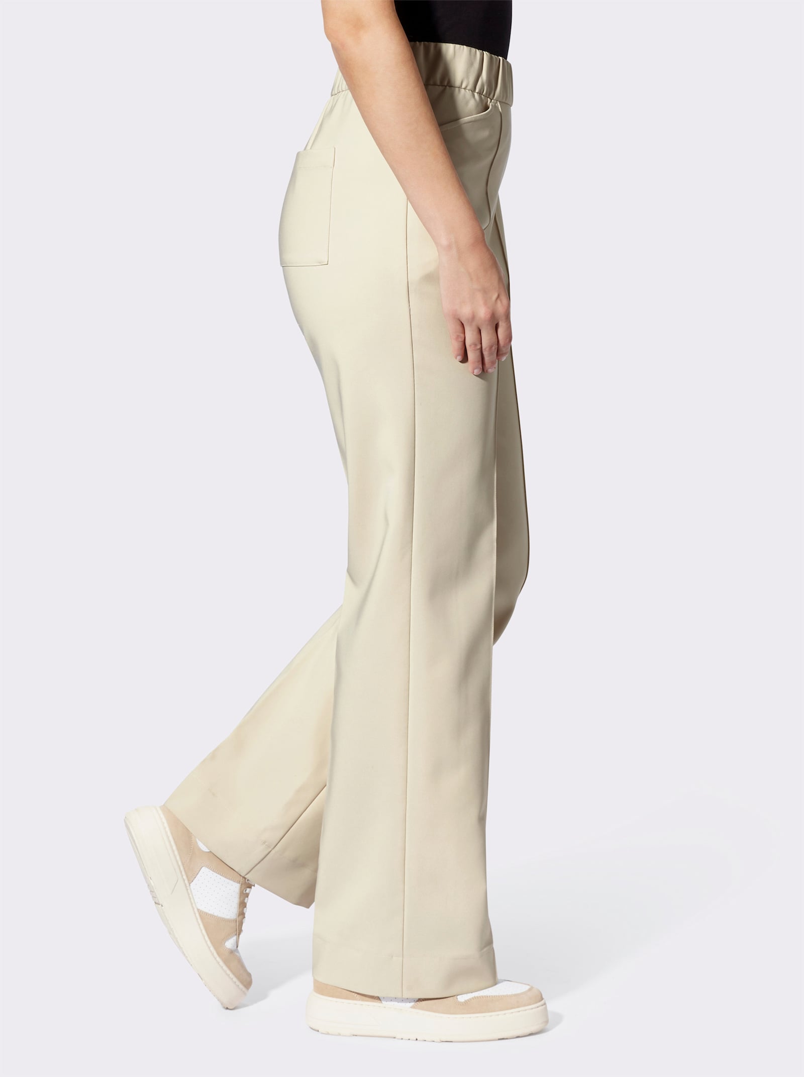 heine Comfortbroek met persplooi - zand