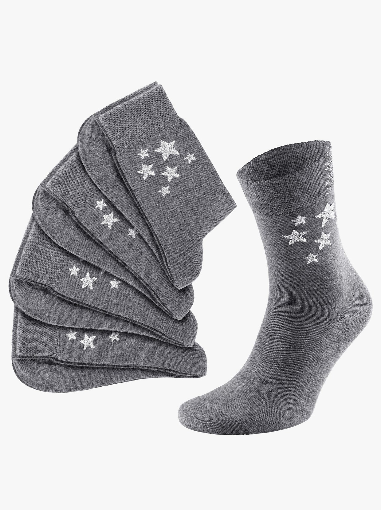 wäschepur Damen-Socken - anthrazit-silberfarben
