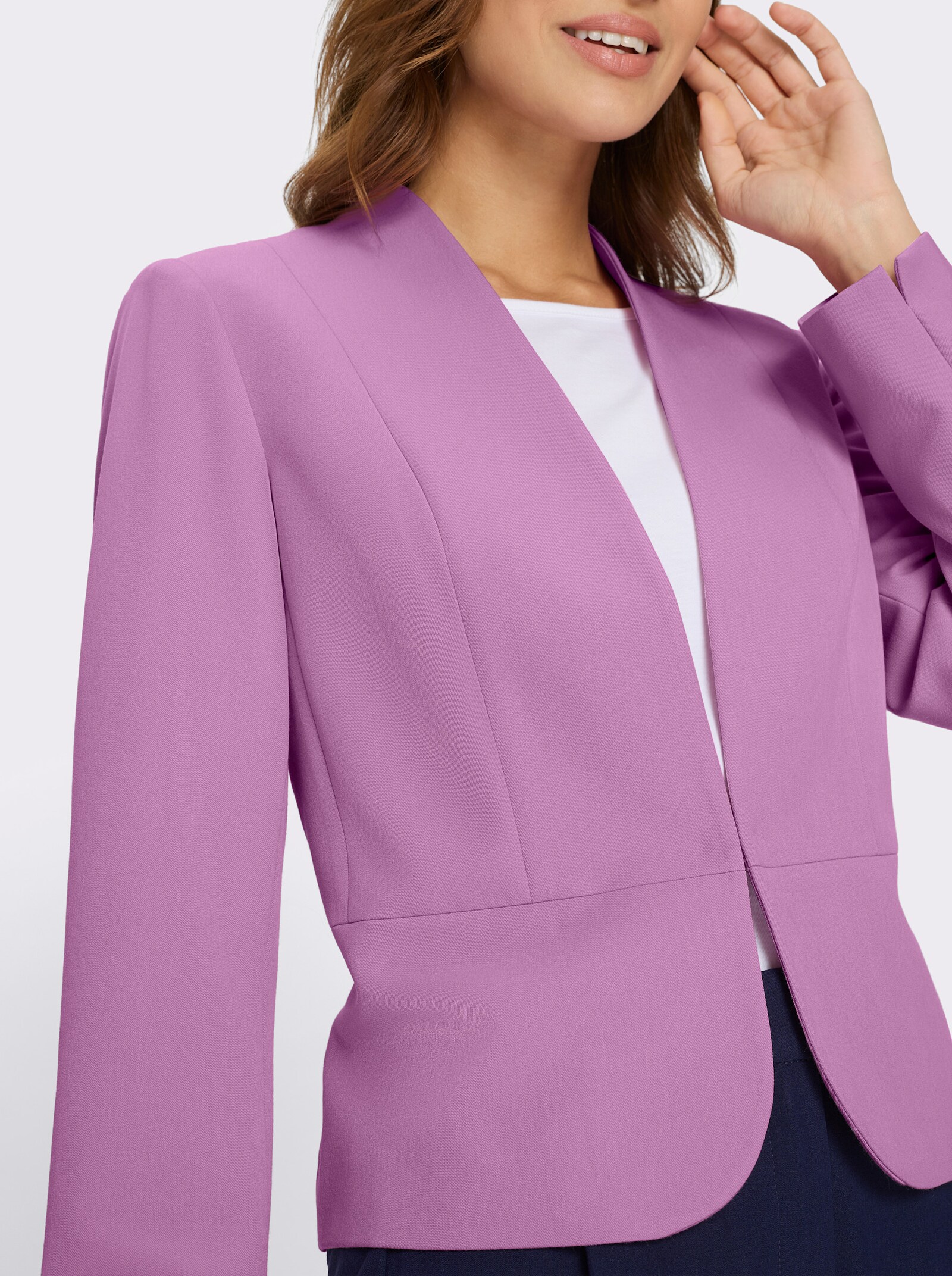 Kurzblazer mit abgerundetem Saum - orchidee