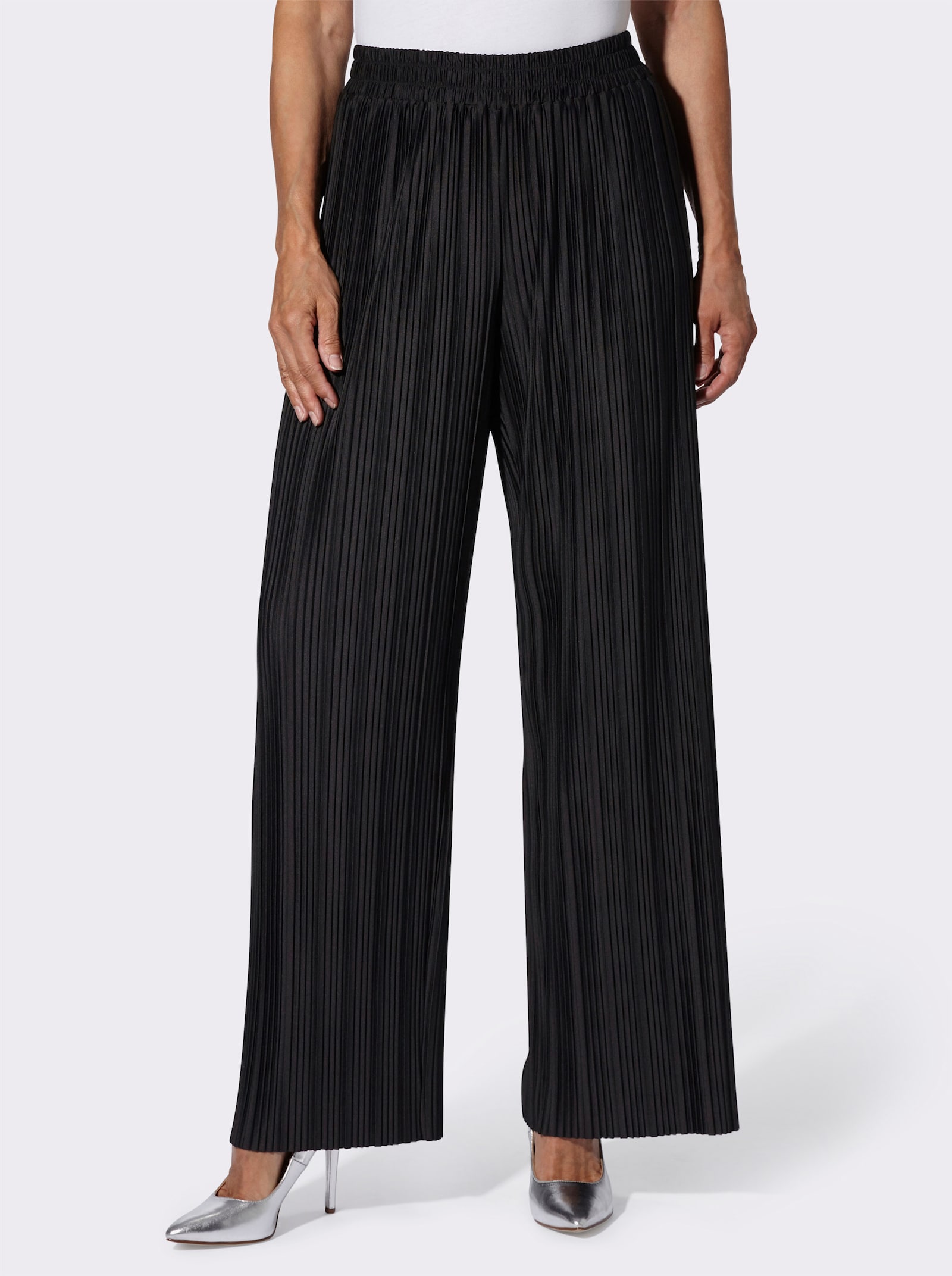 Schlupfhose mit elastischem Bund - schwarz