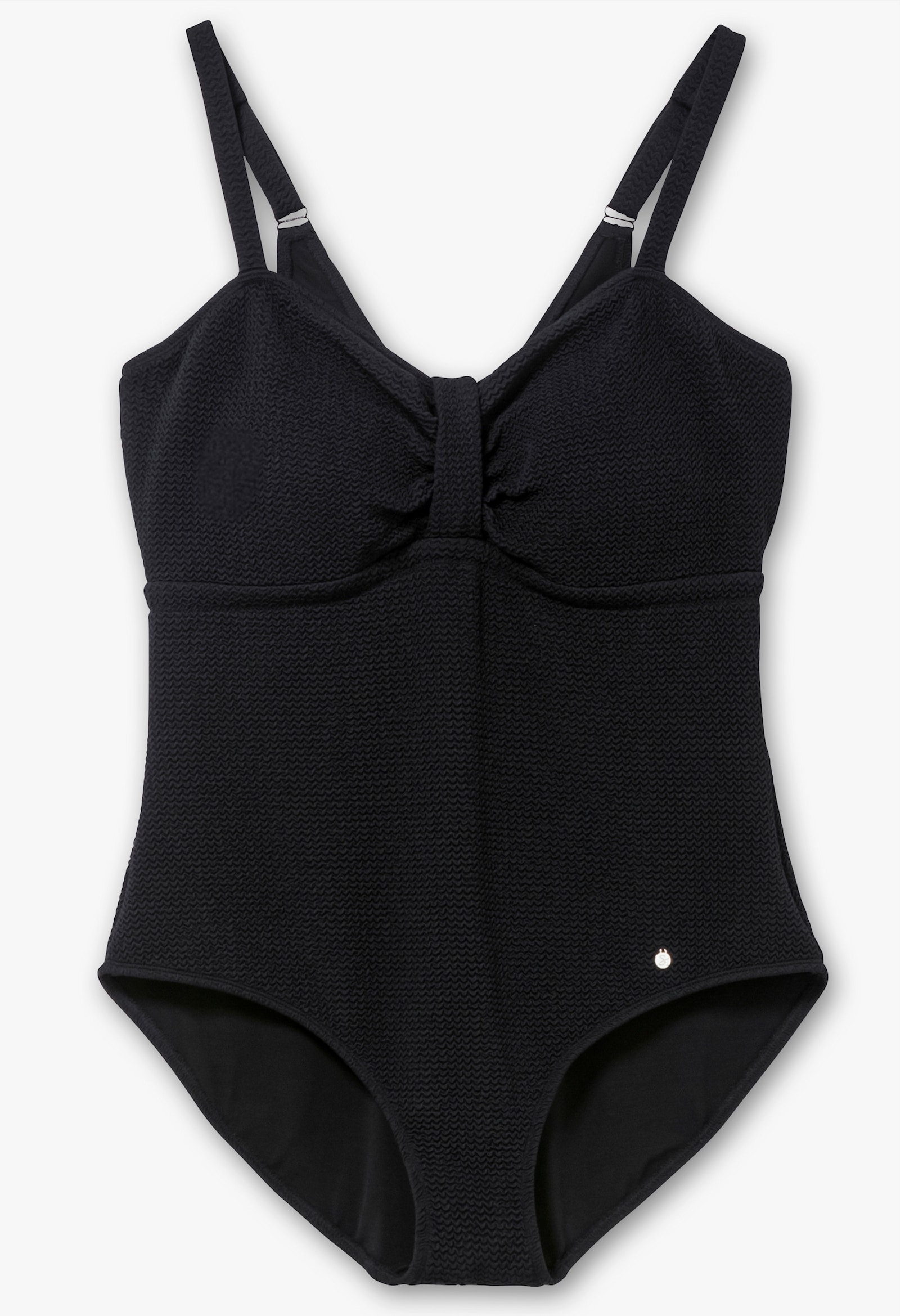 sheego Badeanzug mit Raffung - schwarz