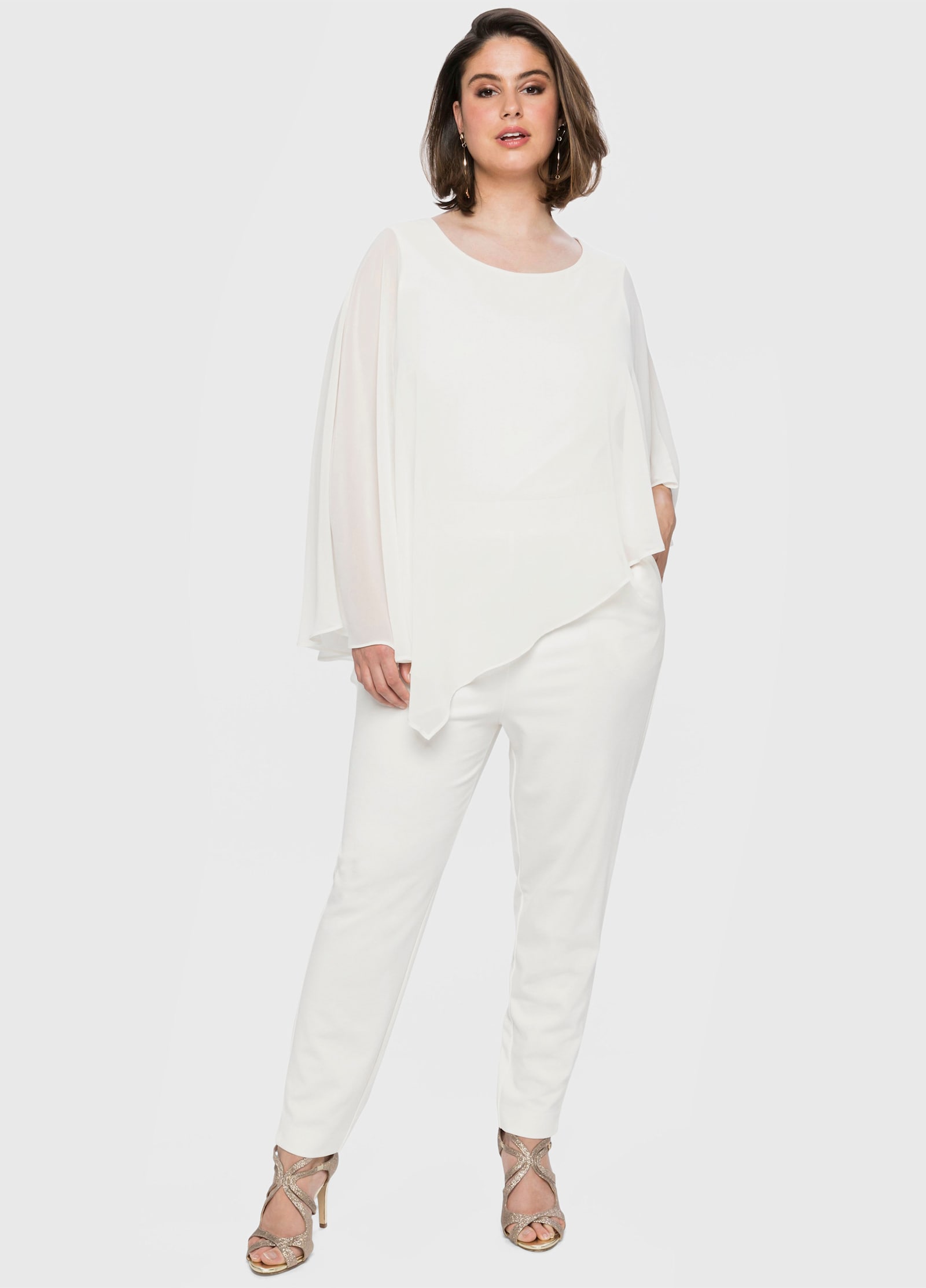 sheego Jumpsuit im Lagenlook - offwhite