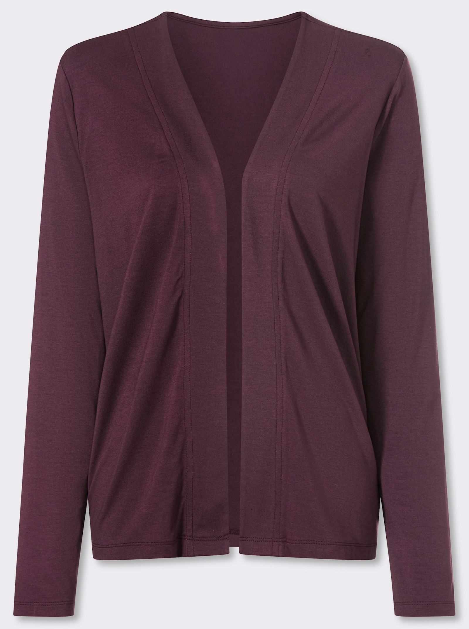 Shirtjacke in offener Form - burgund