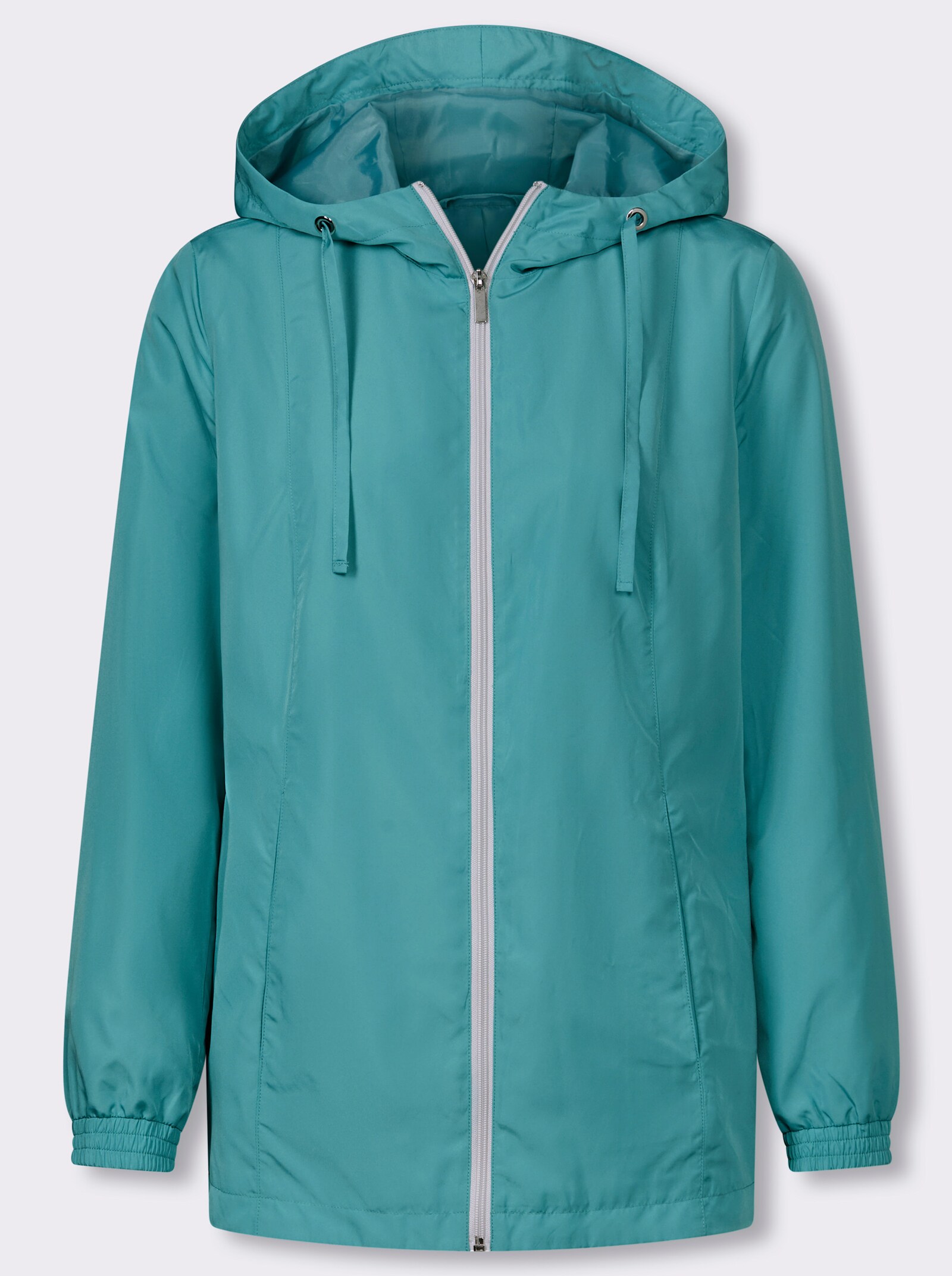 Jacke mit Teilungsnähten und Kapuze - ozean