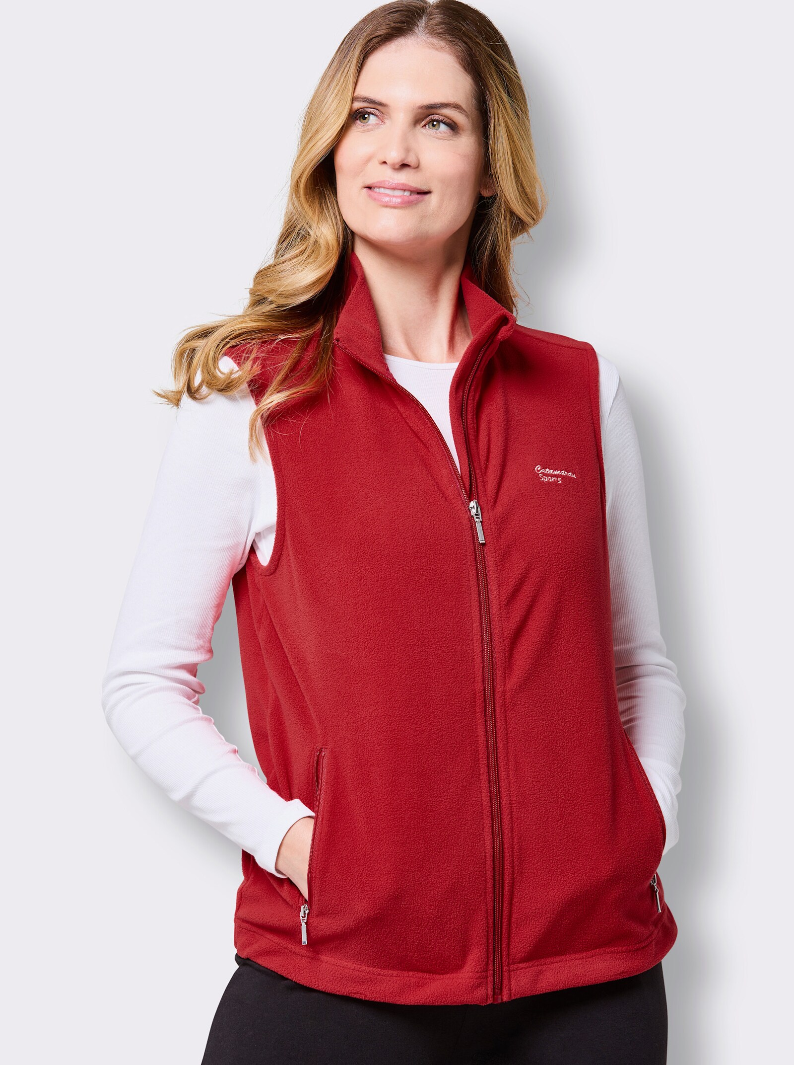 Catamaran Sports Fleeceweste mit weitenregulierbarem Saum - rot