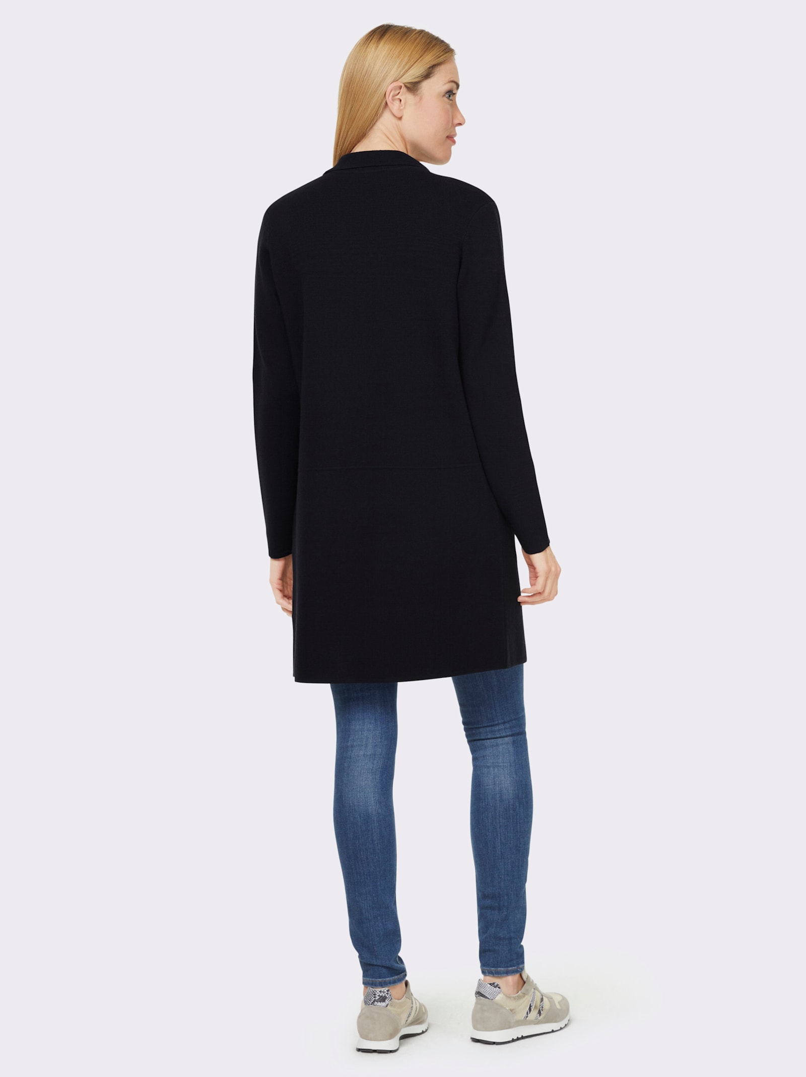 heine Manteau en tricot avec poches à rabat - marine